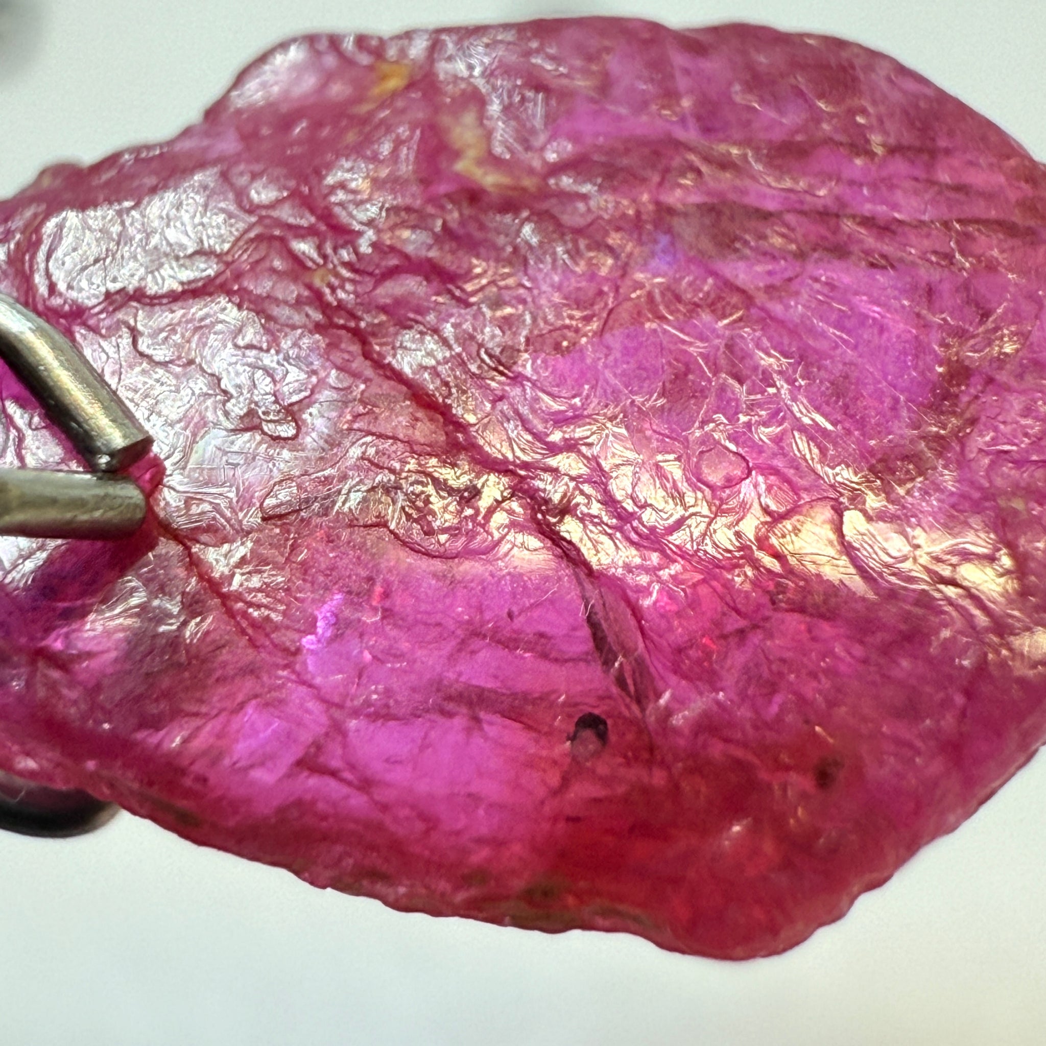 Ruby Crystal, 2.52ct, very thin, Tanzania, Untreated Unheated, not for faceting, excellent to set into jewellery as is