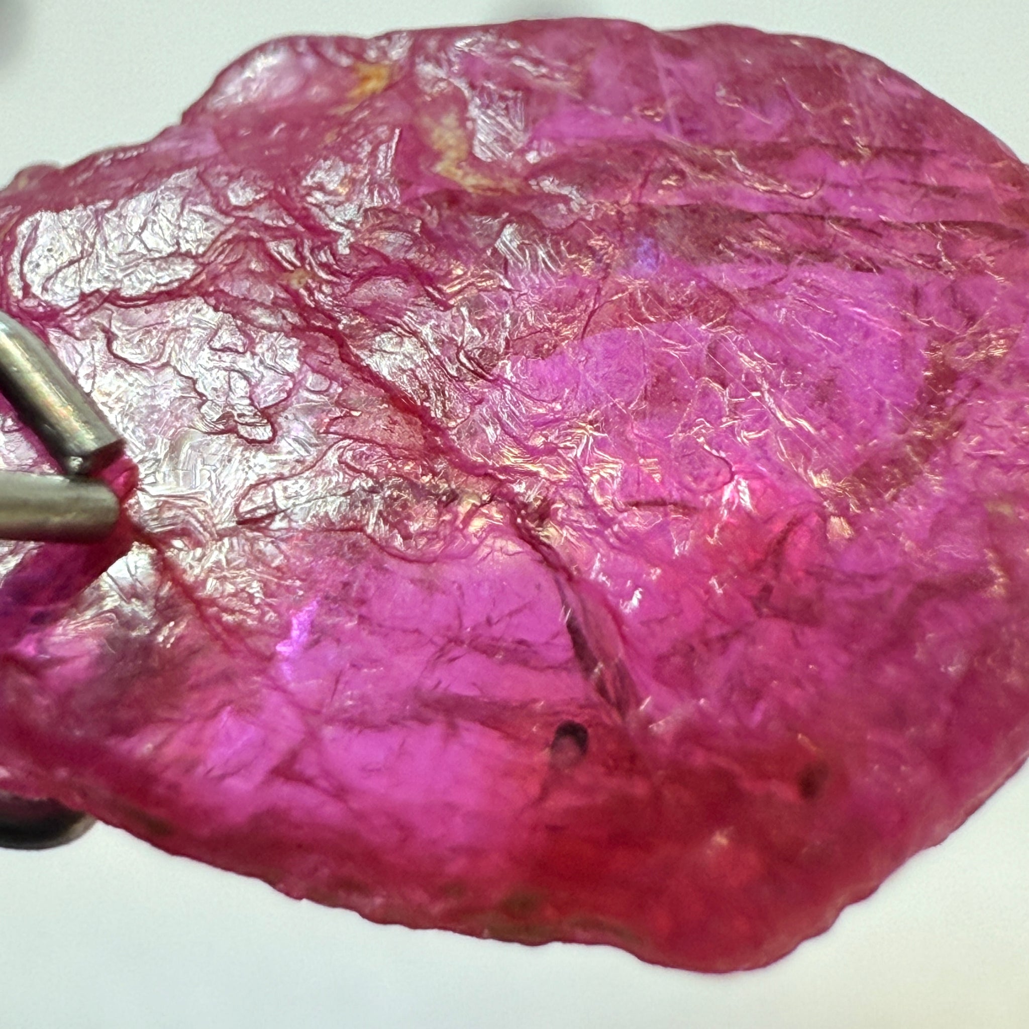 Ruby Crystal, 2.52ct, very thin, Tanzania, Untreated Unheated, not for faceting, excellent to set into jewellery as is