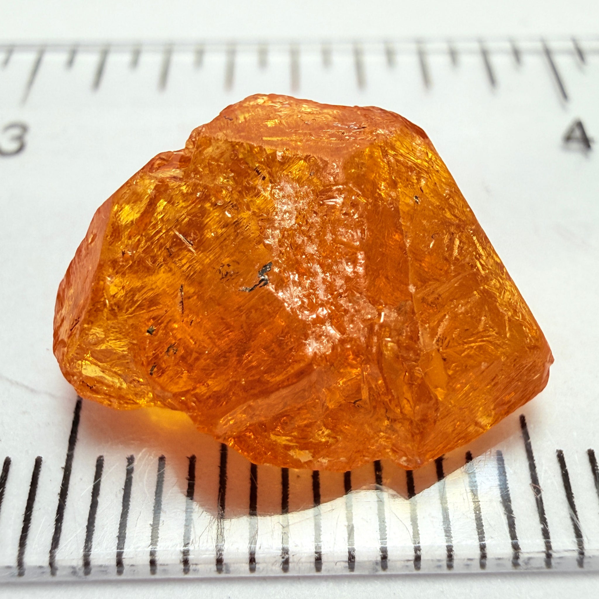 Mandarin Garnet, 11.04ct, Loliondo, Tanzania, Untreated Unheated, flat stone, inclusions inside but great to set in jewellery as is