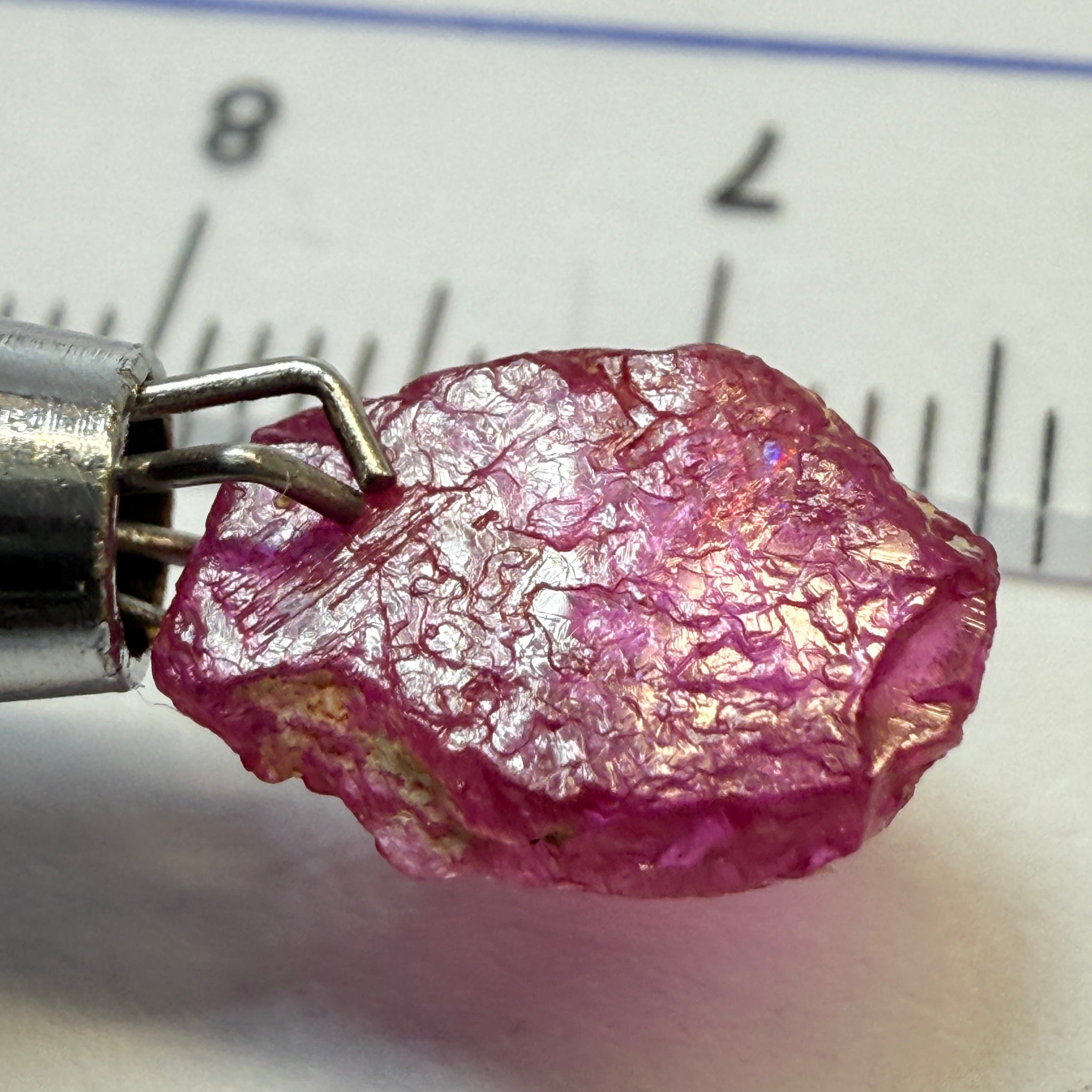 Ruby Crystal, 2.52ct, very thin, Tanzania, Untreated Unheated, not for faceting, excellent to set into jewellery as is