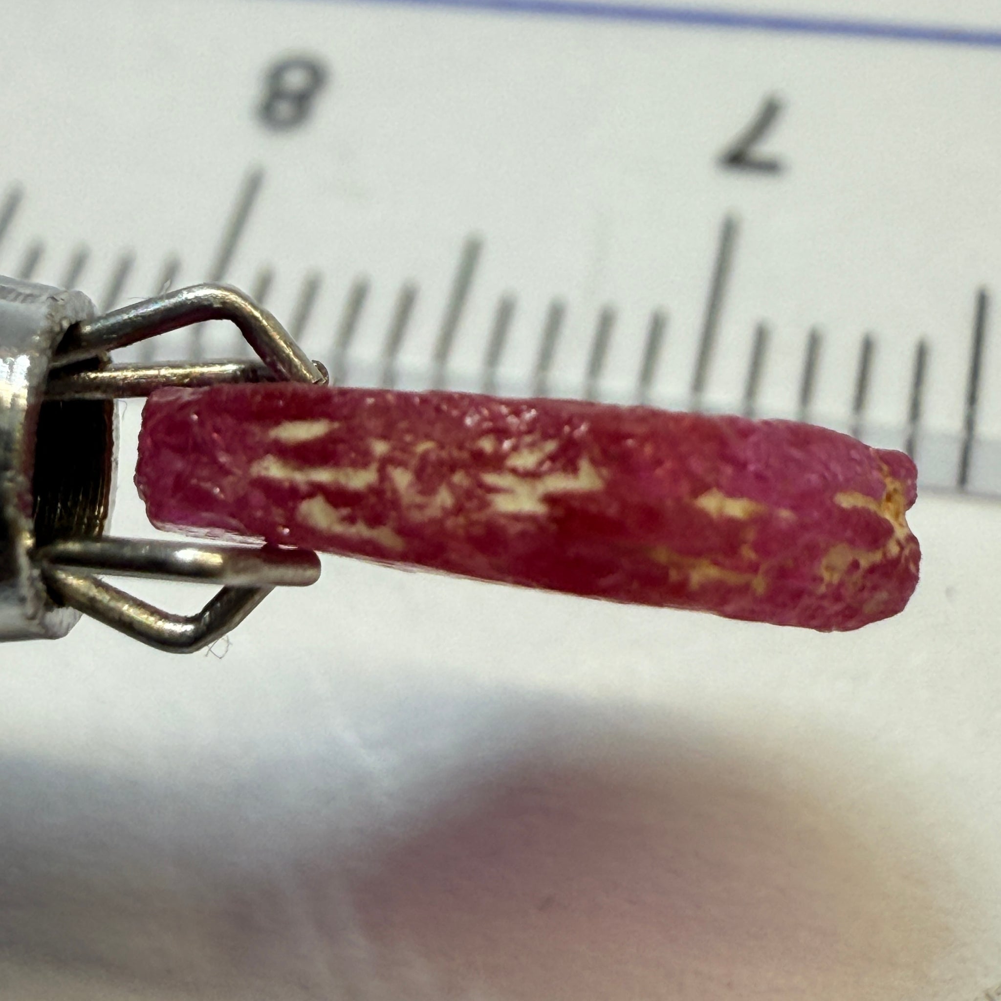 Ruby Crystal, 2.52ct, very thin, Tanzania, Untreated Unheated, not for faceting, excellent to set into jewellery as is