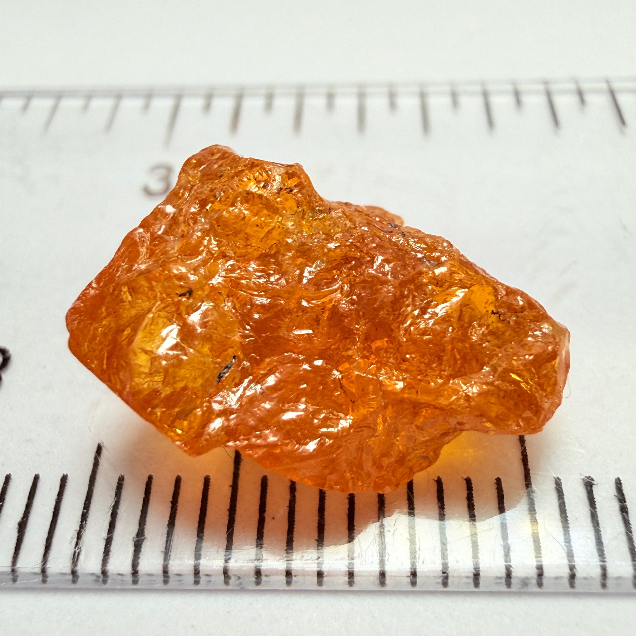 Mandarin Garnet, 11.04ct, Loliondo, Tanzania, Untreated Unheated, flat stone, inclusions inside but great to set in jewellery as is