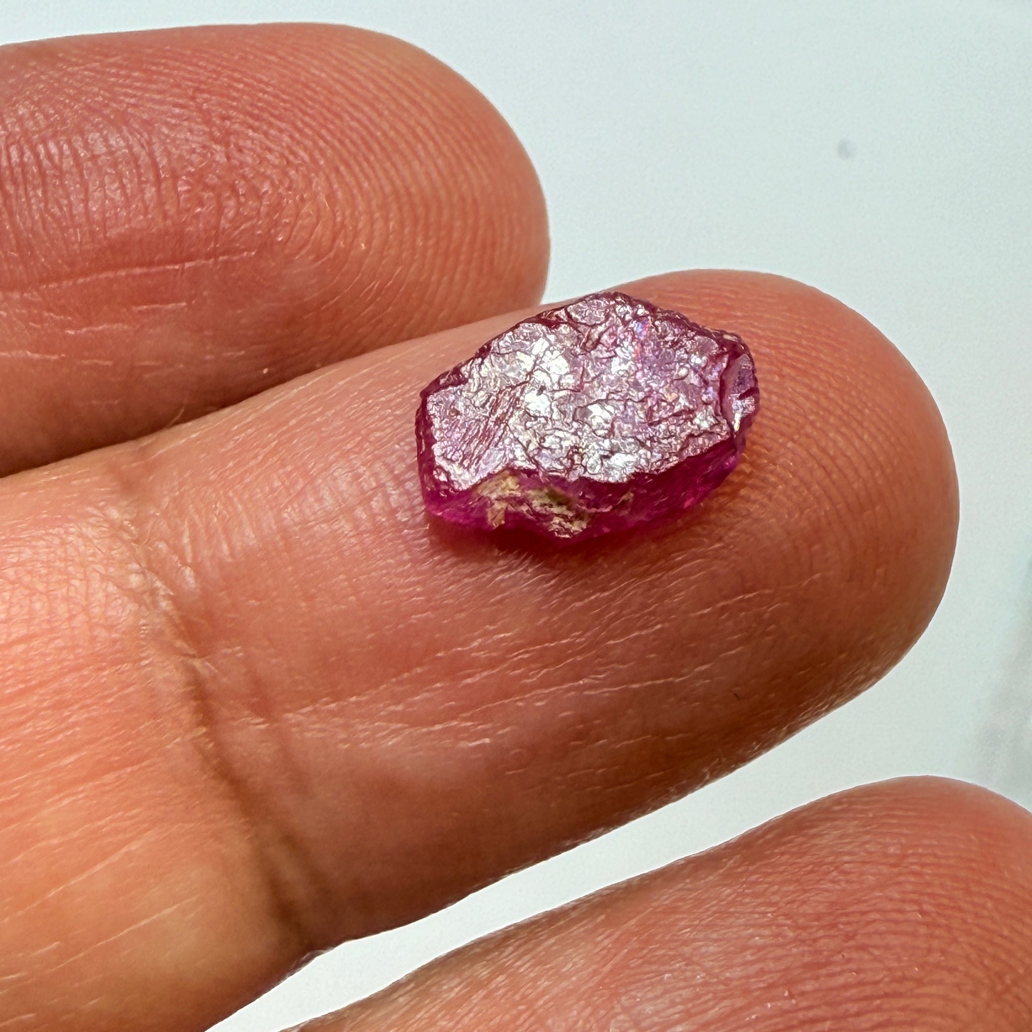 Ruby Crystal, 2.52ct, very thin, Tanzania, Untreated Unheated, not for faceting, excellent to set into jewellery as is