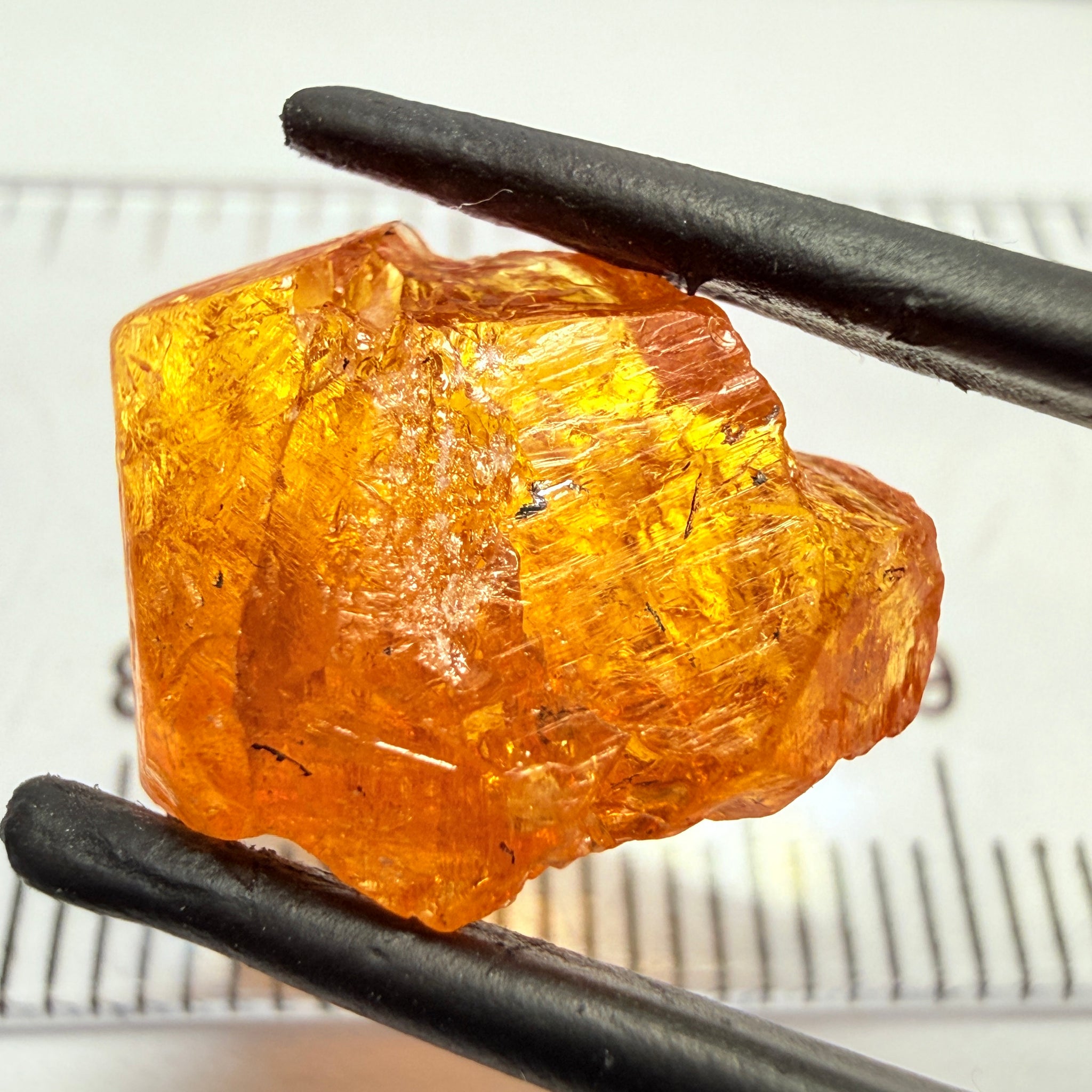 Mandarin Garnet, 11.04ct, Loliondo, Tanzania, Untreated Unheated, flat stone, inclusions inside but great to set in jewellery as is