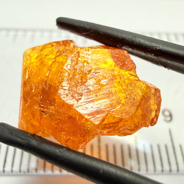 Mandarin Garnet, 11.04ct, Loliondo, Tanzania, Untreated Unheated, flat stone, inclusions inside but great to set in jewellery as is