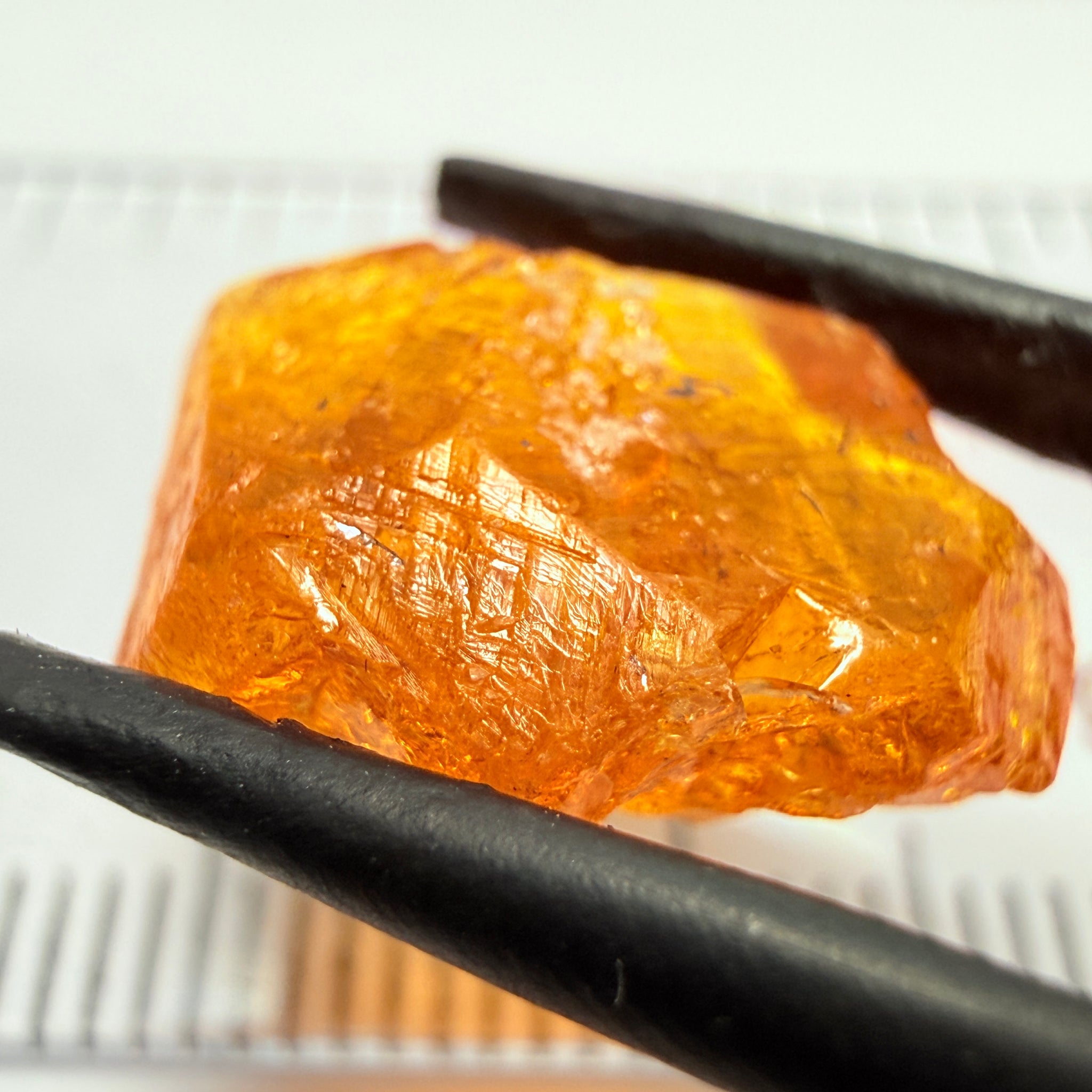 Mandarin Garnet, 11.04ct, Loliondo, Tanzania, Untreated Unheated, flat stone, inclusions inside but great to set in jewellery as is