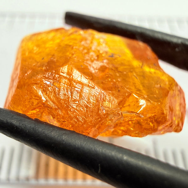 Mandarin Garnet, 11.04ct, Loliondo, Tanzania, Untreated Unheated, flat stone, inclusions inside but great to set in jewellery as is