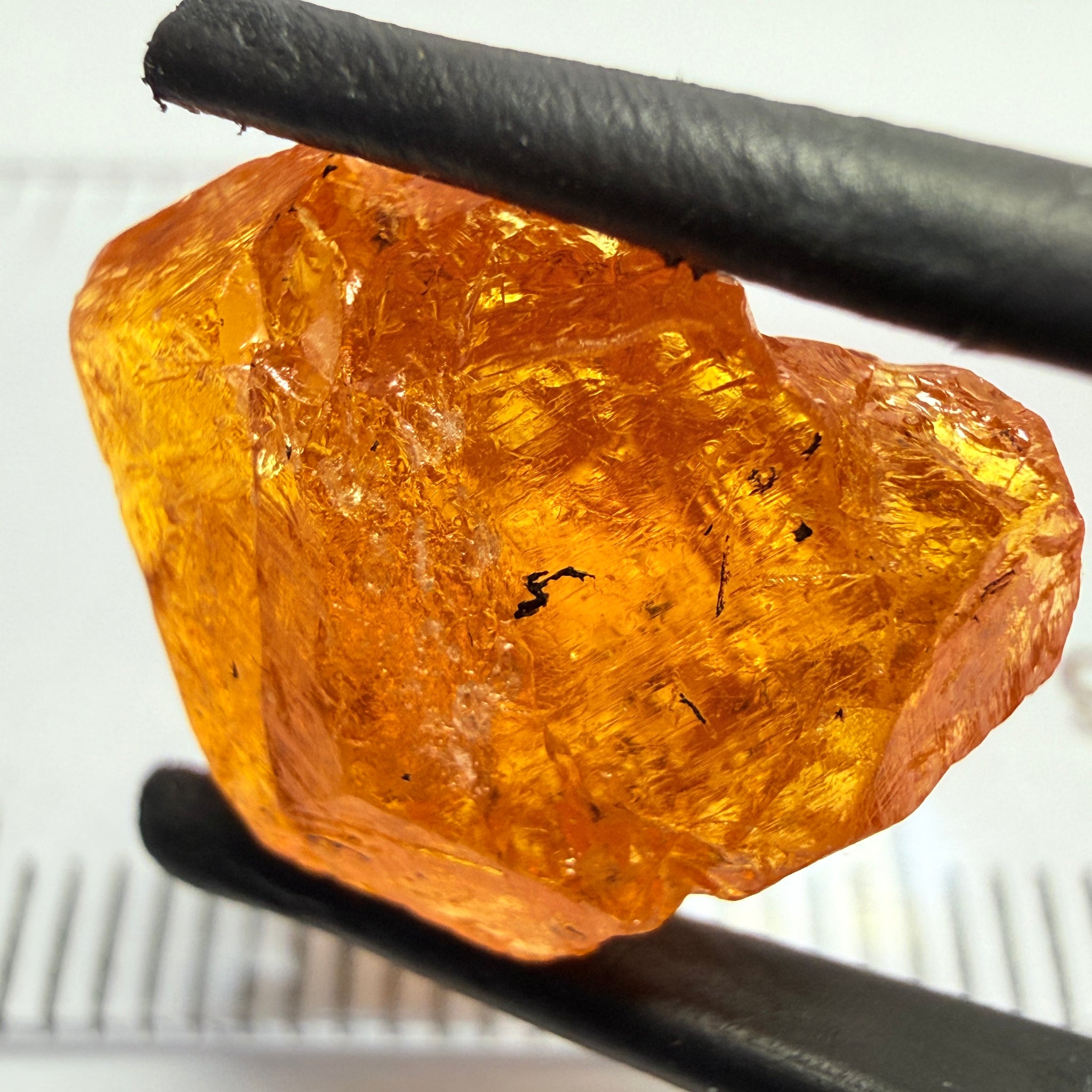 Mandarin Garnet, 11.04ct, Loliondo, Tanzania, Untreated Unheated, flat stone, inclusions inside but great to set in jewellery as is