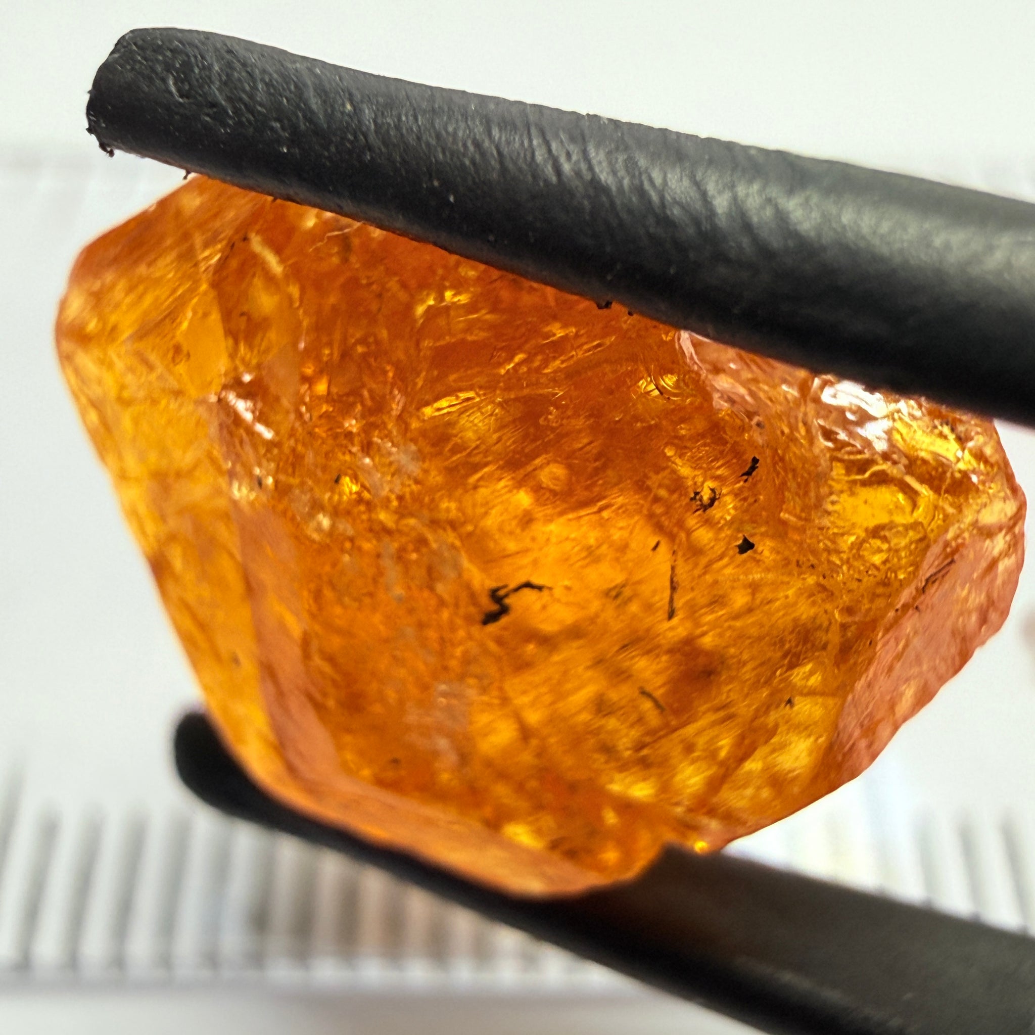 Mandarin Garnet, 11.04ct, Loliondo, Tanzania, Untreated Unheated, flat stone, inclusions inside but great to set in jewellery as is