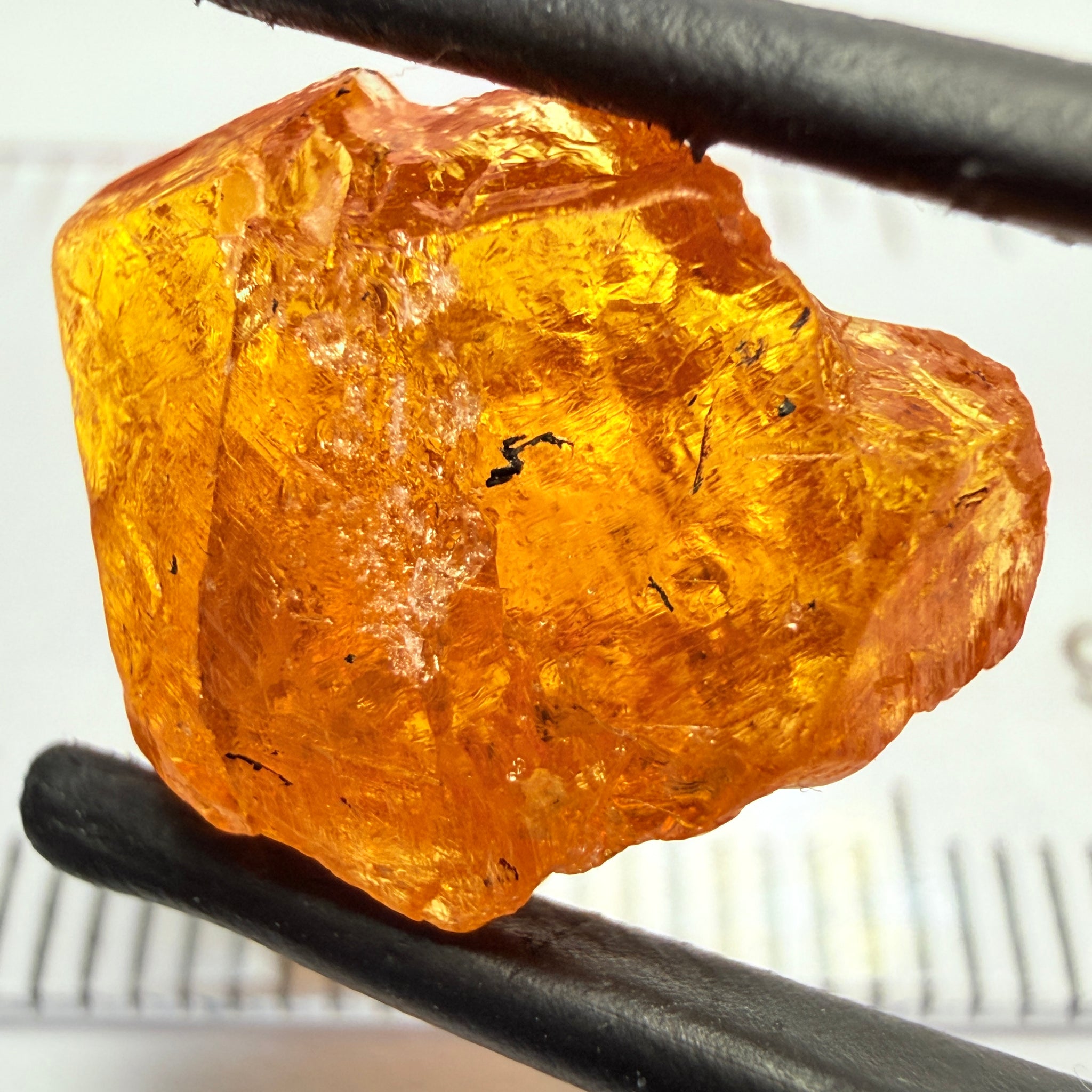 Mandarin Garnet, 11.04ct, Loliondo, Tanzania, Untreated Unheated, flat stone, inclusions inside but great to set in jewellery as is