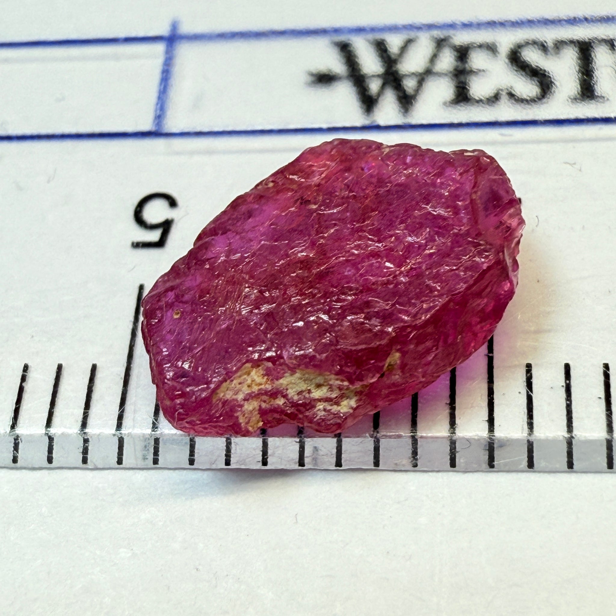 Ruby Crystal, 2.52ct, very thin, Tanzania, Untreated Unheated, not for faceting, excellent to set into jewellery as is