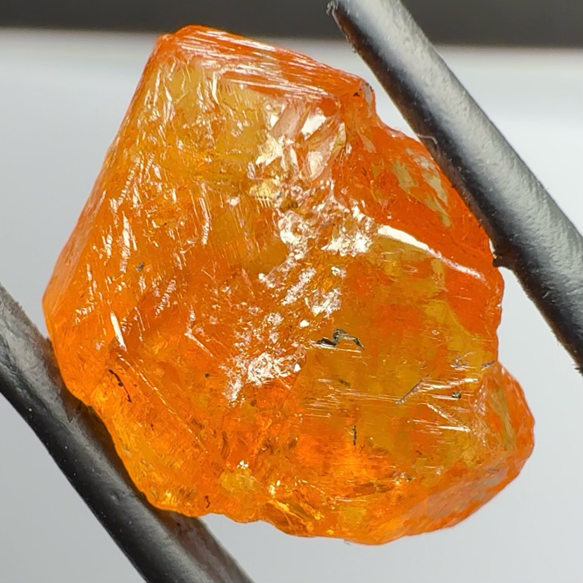 Mandarin Garnet, 11.04ct, Loliondo, Tanzania, Untreated Unheated, flat stone, inclusions inside but great to set in jewellery as is