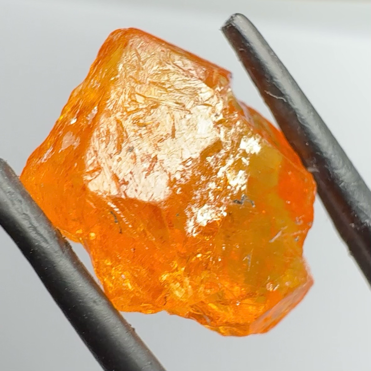 Mandarin Garnet, 11.04ct, Loliondo, Tanzania, Untreated Unheated, flat stone, inclusions inside but great to set in jewellery as is