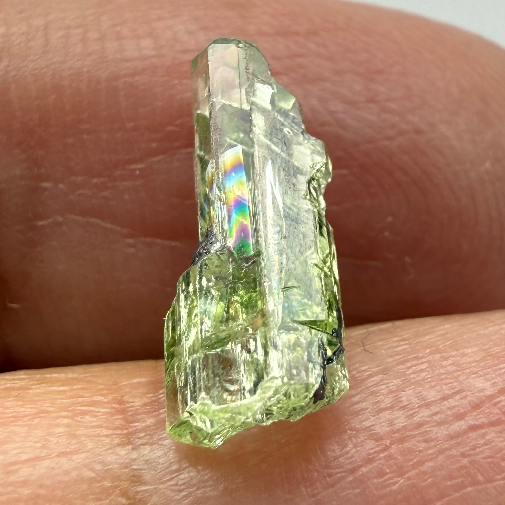Diopside Crystal, 2.51ct Tanzania, Untreated Unheated, triple rainbow