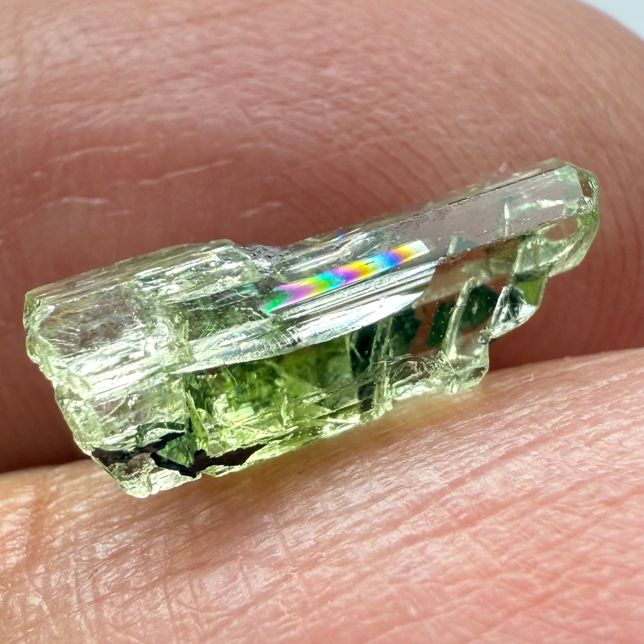 Diopside Crystal, 2.51ct Tanzania, Untreated Unheated, triple rainbow