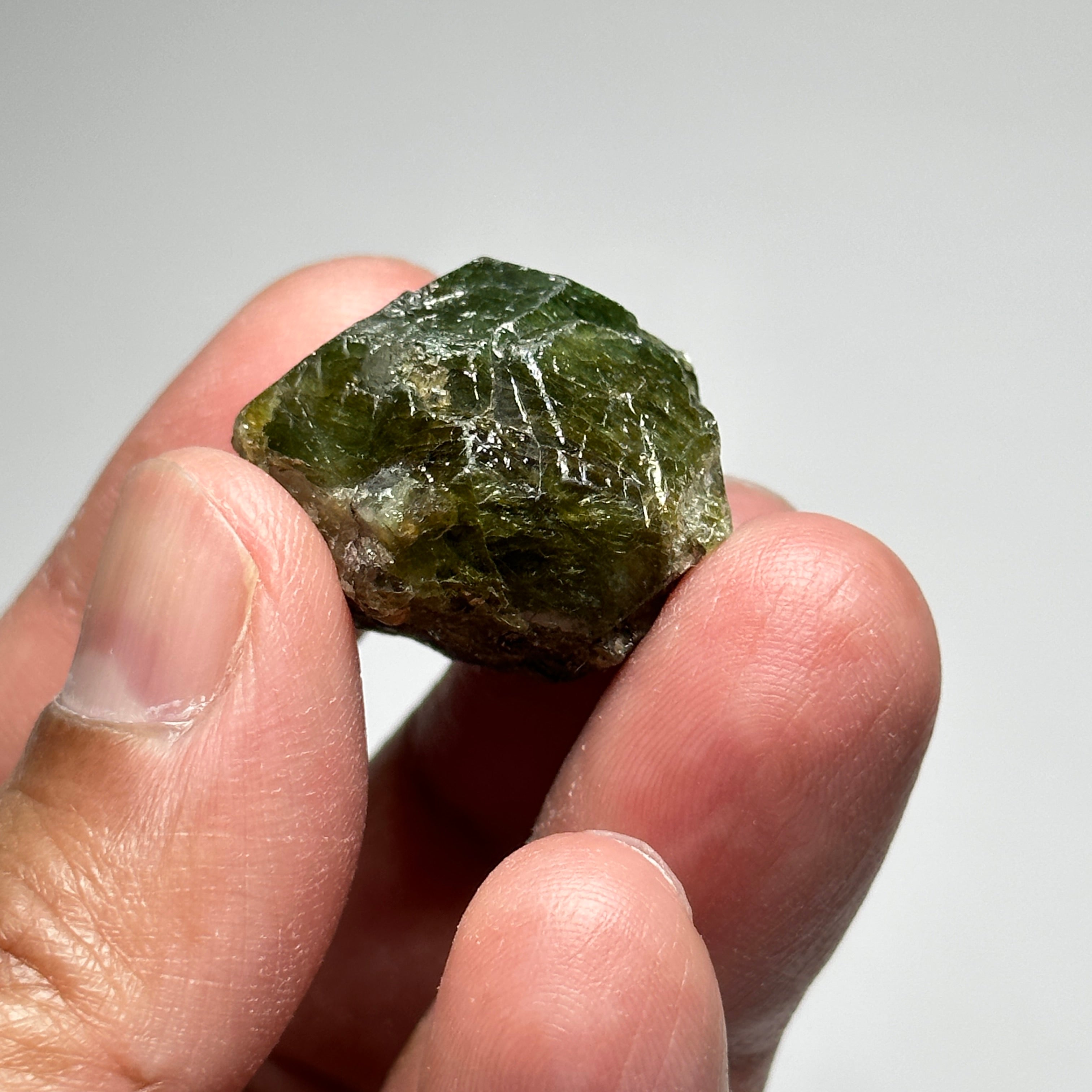 21.94gm / 109.71ct Tsavorite Garnet Crystal on Matrix, Merelani, Tanzania, Untreated Unheated. 25 x 26 x 20.6mm