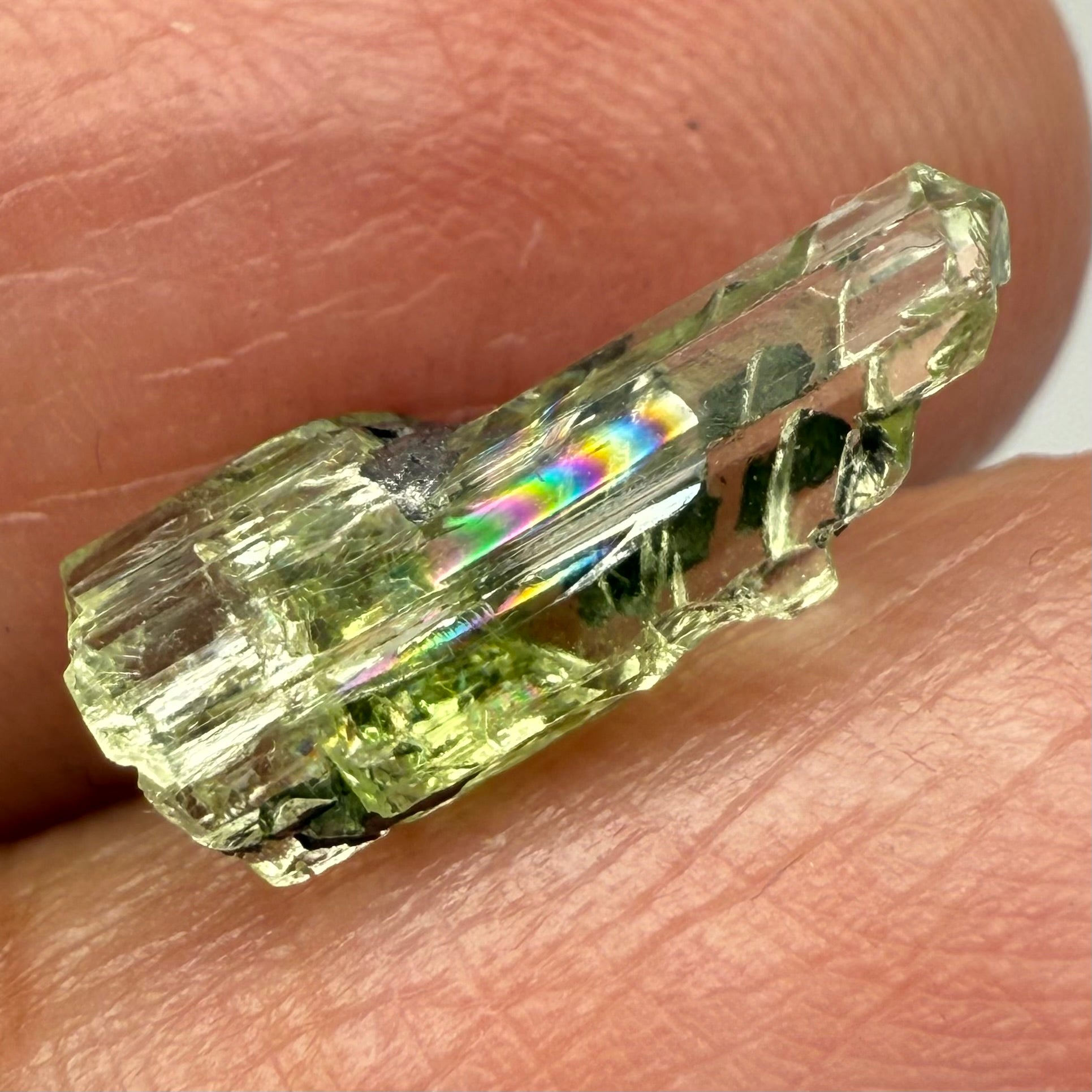 Diopside Crystal, 2.51ct Tanzania, Untreated Unheated, triple rainbow