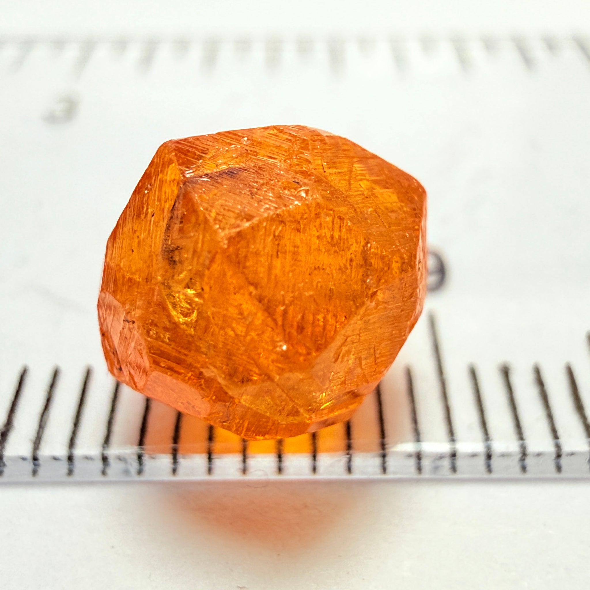 Mandarin Spessartite Garnet Crystal, 6.41ct, Loliondo, Tanzania, Untreated Unheated