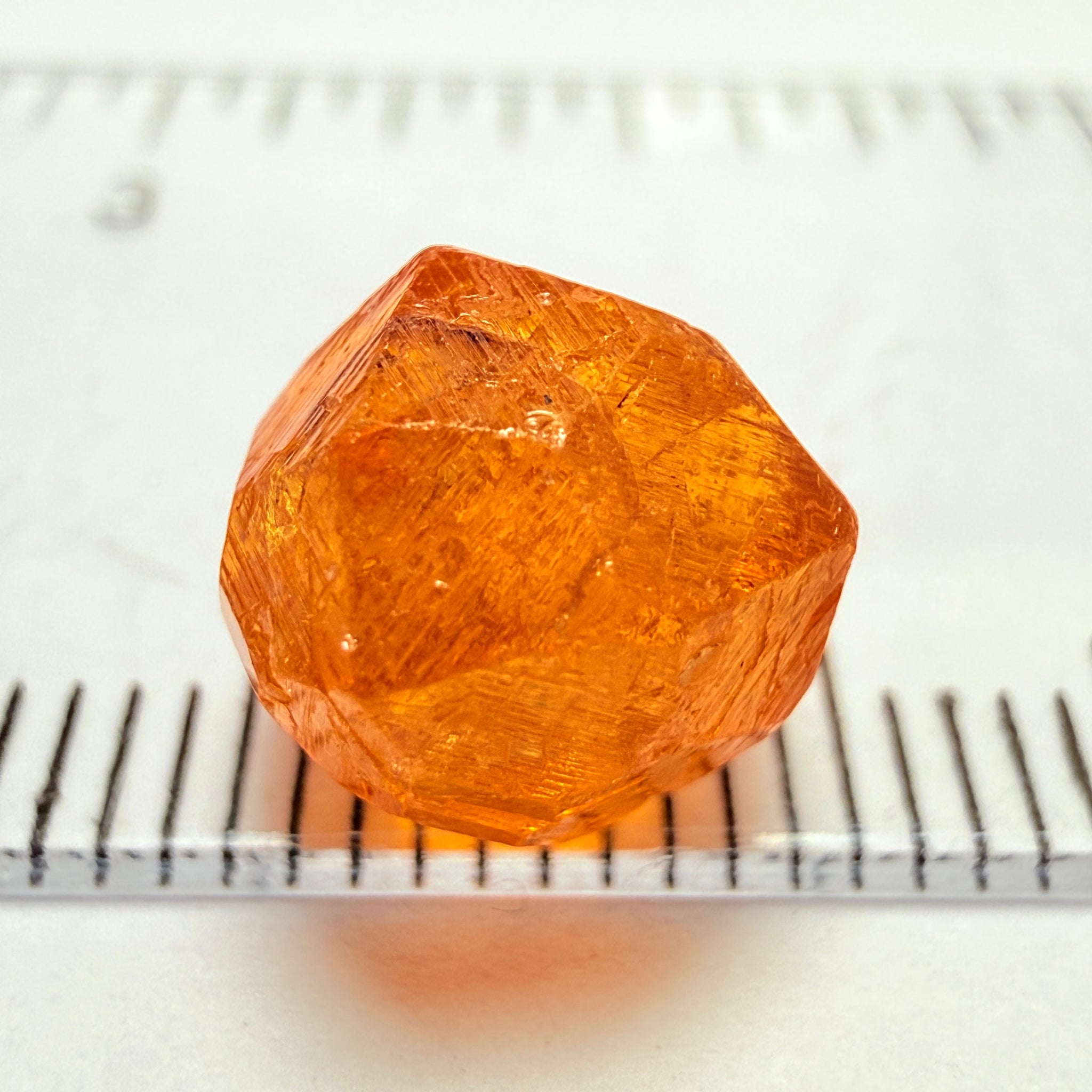 Mandarin Spessartite Garnet Crystal, 6.41ct, Loliondo, Tanzania, Untreated Unheated