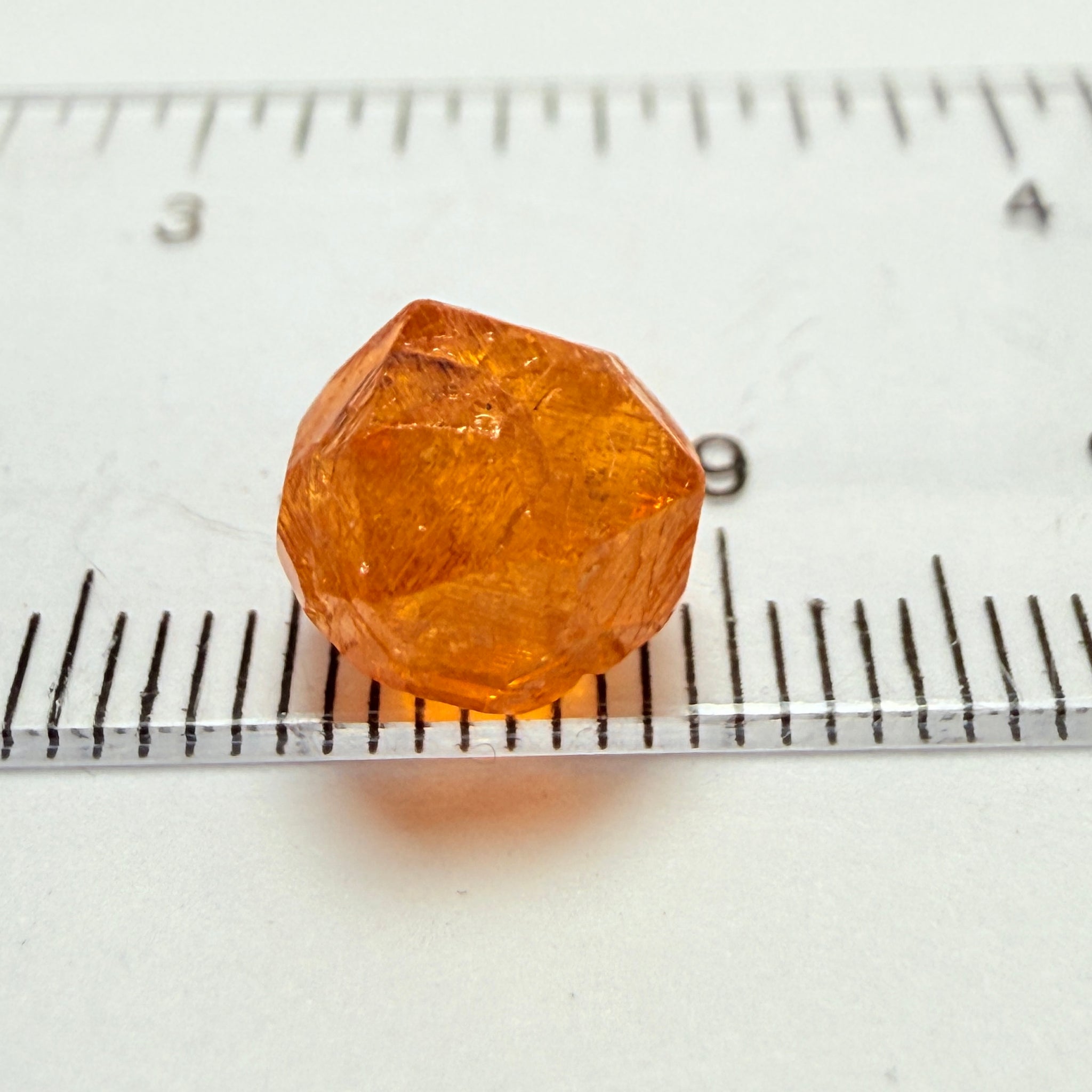 Mandarin Spessartite Garnet Crystal, 6.41ct, Loliondo, Tanzania, Untreated Unheated