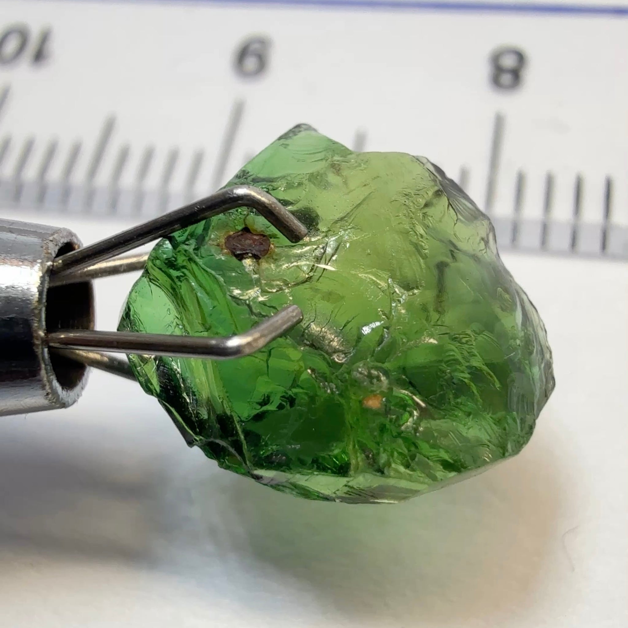 Chrome Tourmaline, 3.56ct, Laletema mts, Tanzania, Untreated Unheated, too thin to facet, excellent to set into jewellery as is.