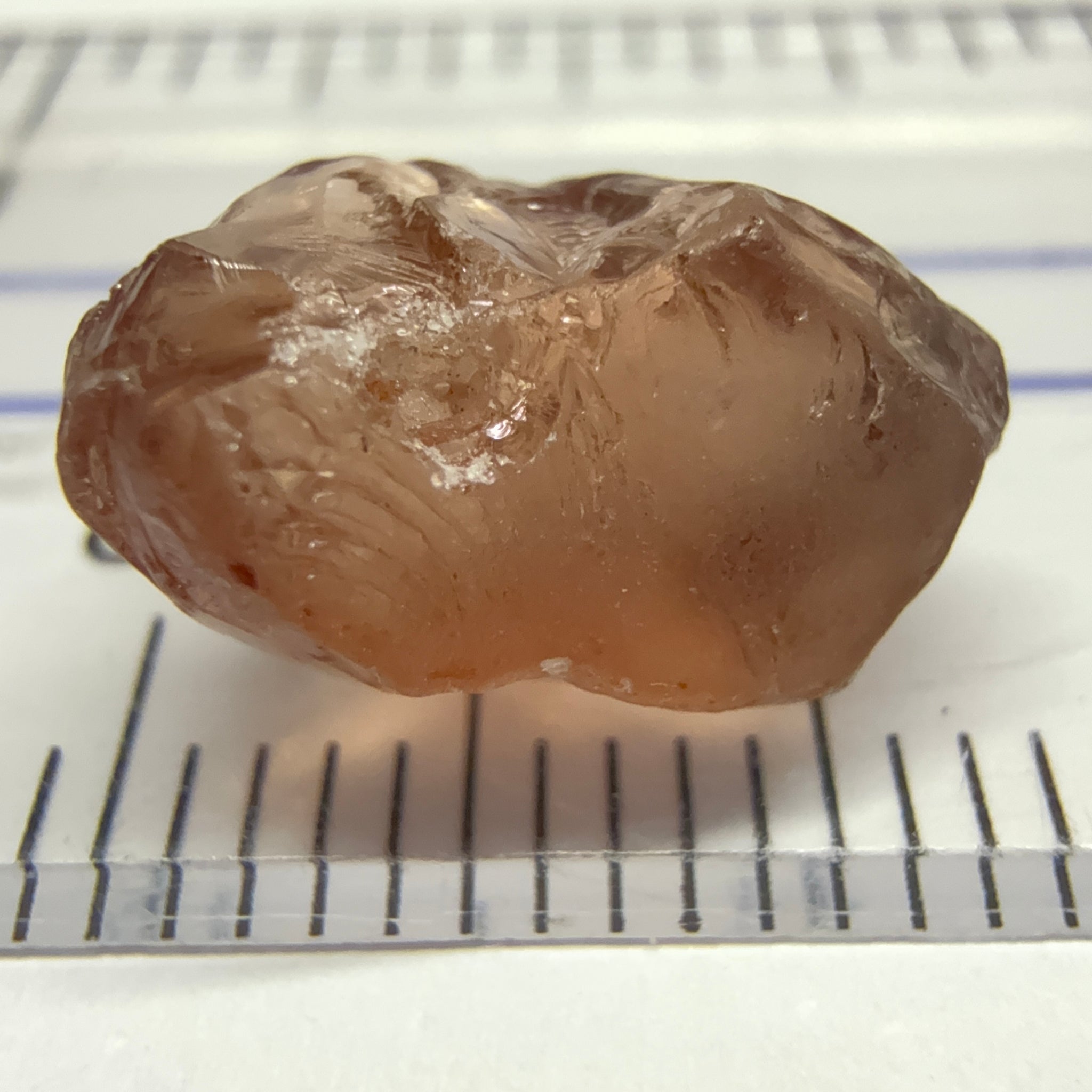 Peach Malaya Garnet, 5.87ct, slight issues on the outside, rest vvs, Unheated Untreated, Umba Valley Tanzania