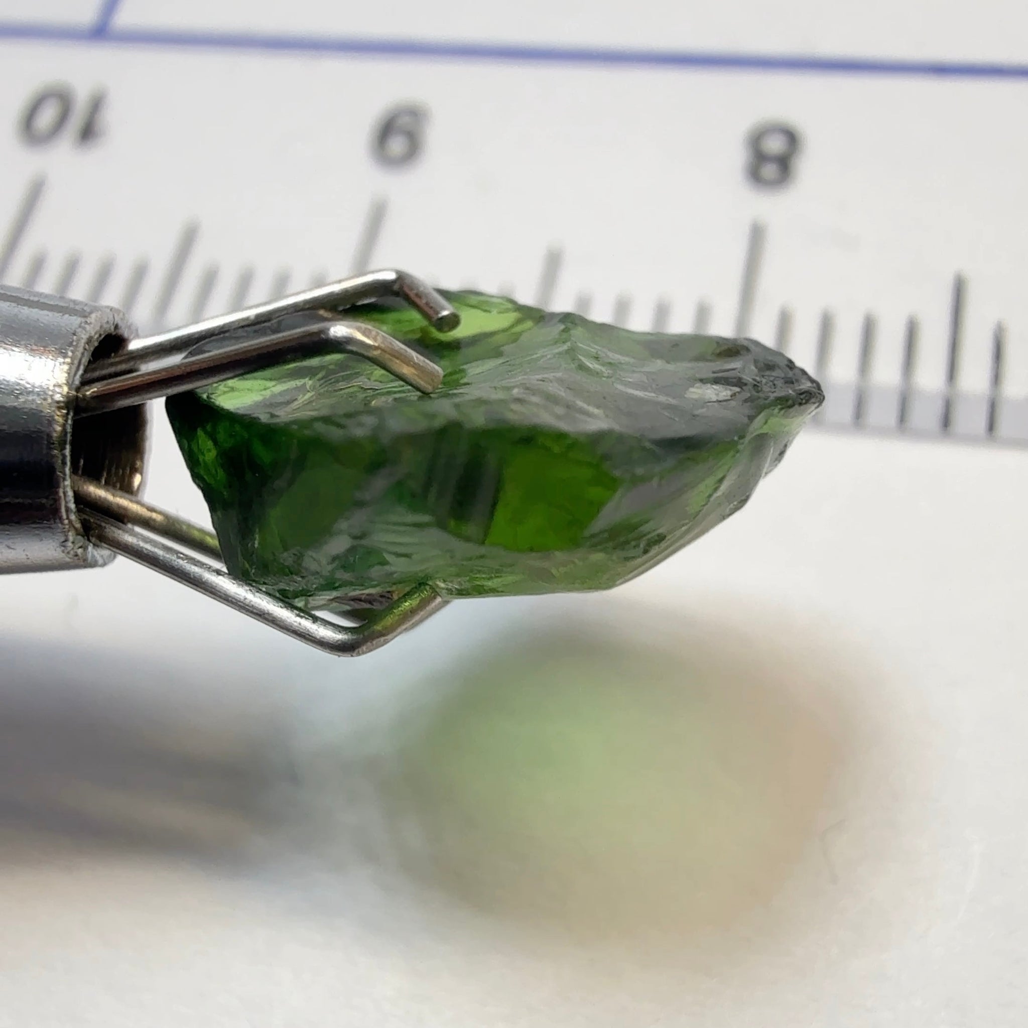Chrome Tourmaline, 3.56ct, Laletema mts, Tanzania, Untreated Unheated, too thin to facet, excellent to set into jewellery as is.