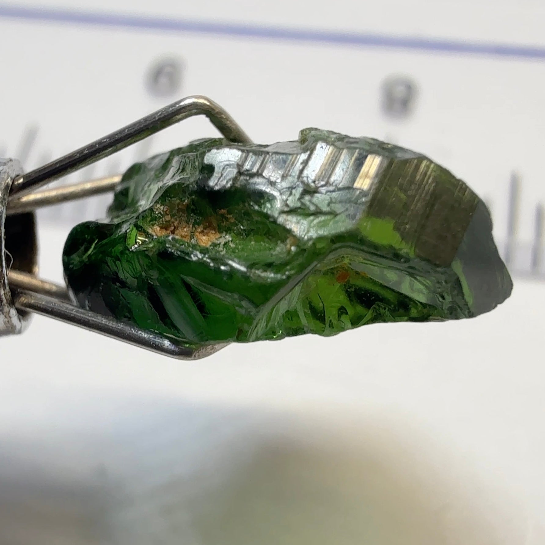 Chrome Tourmaline, 3.56ct, Laletema mts, Tanzania, Untreated Unheated, too thin to facet, excellent to set into jewellery as is.