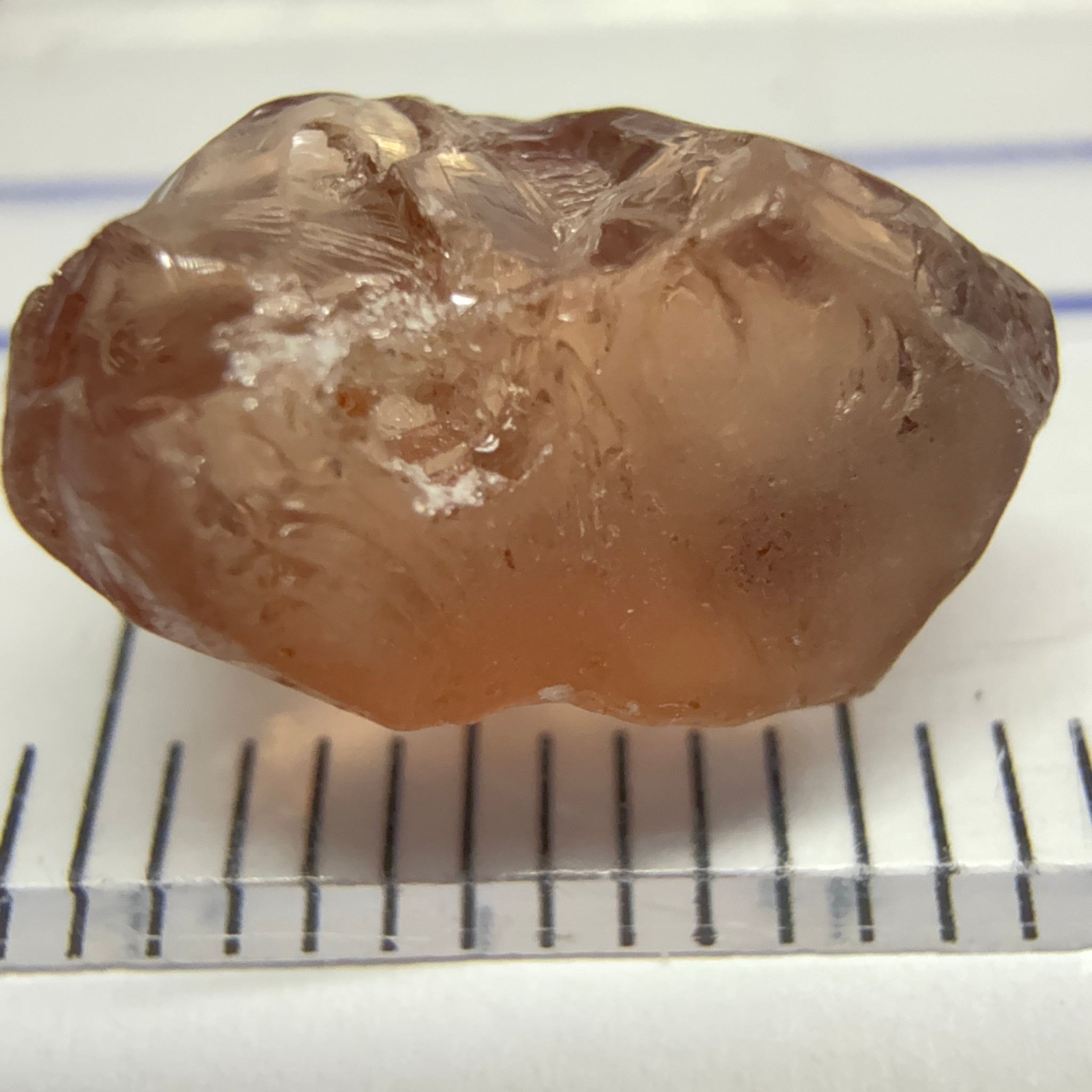 Peach Malaya Garnet, 5.87ct, slight issues on the outside, rest vvs, Unheated Untreated, Umba Valley Tanzania