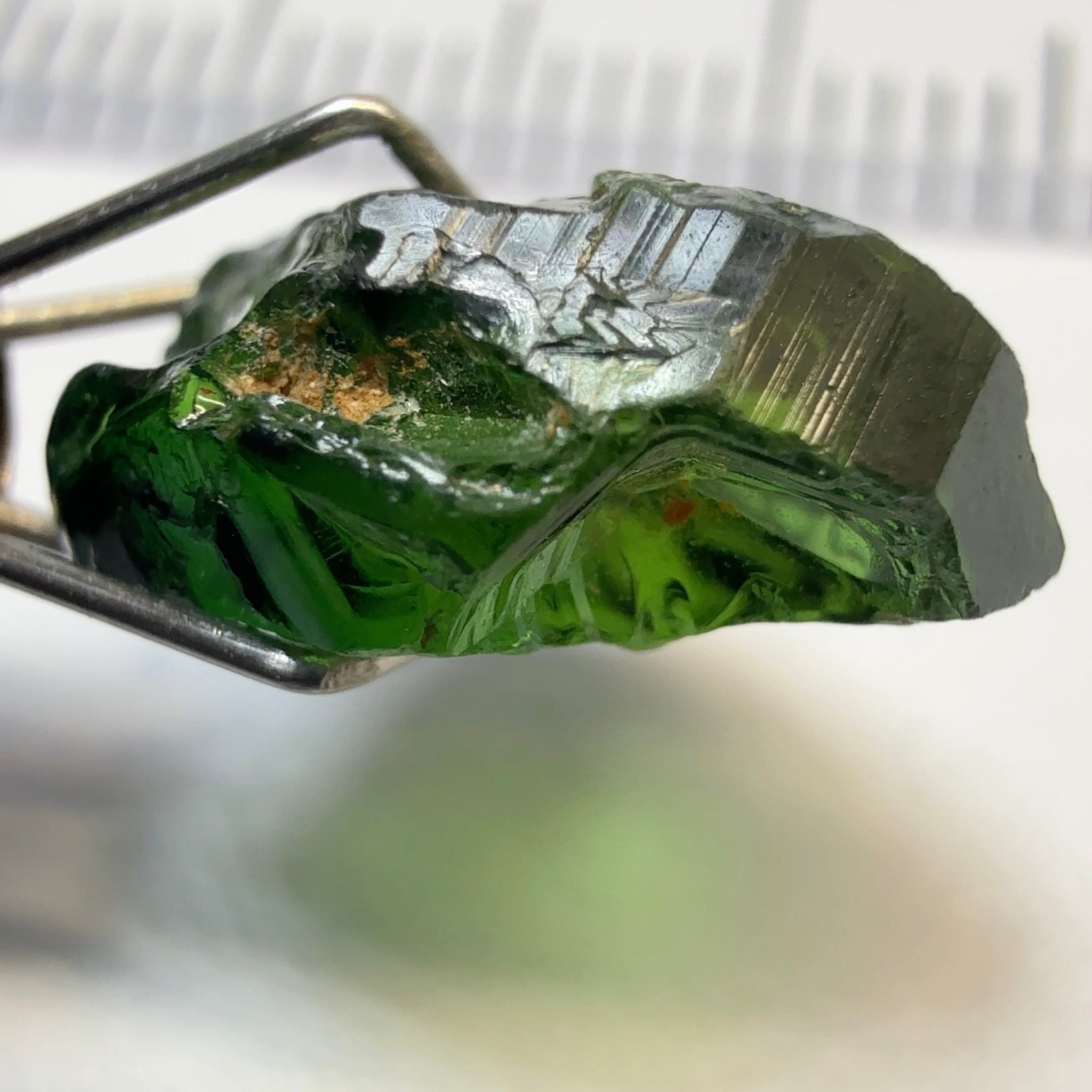 Chrome Tourmaline, 3.56ct, Laletema mts, Tanzania, Untreated Unheated, too thin to facet, excellent to set into jewellery as is.