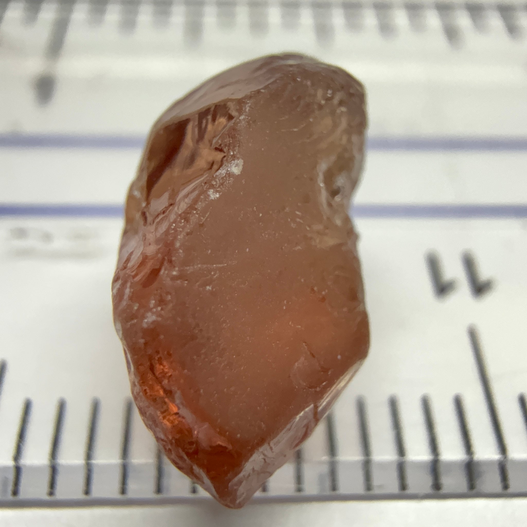 Peach Malaya Garnet, 5.87ct, slight issues on the outside, rest vvs, Unheated Untreated, Umba Valley Tanzania