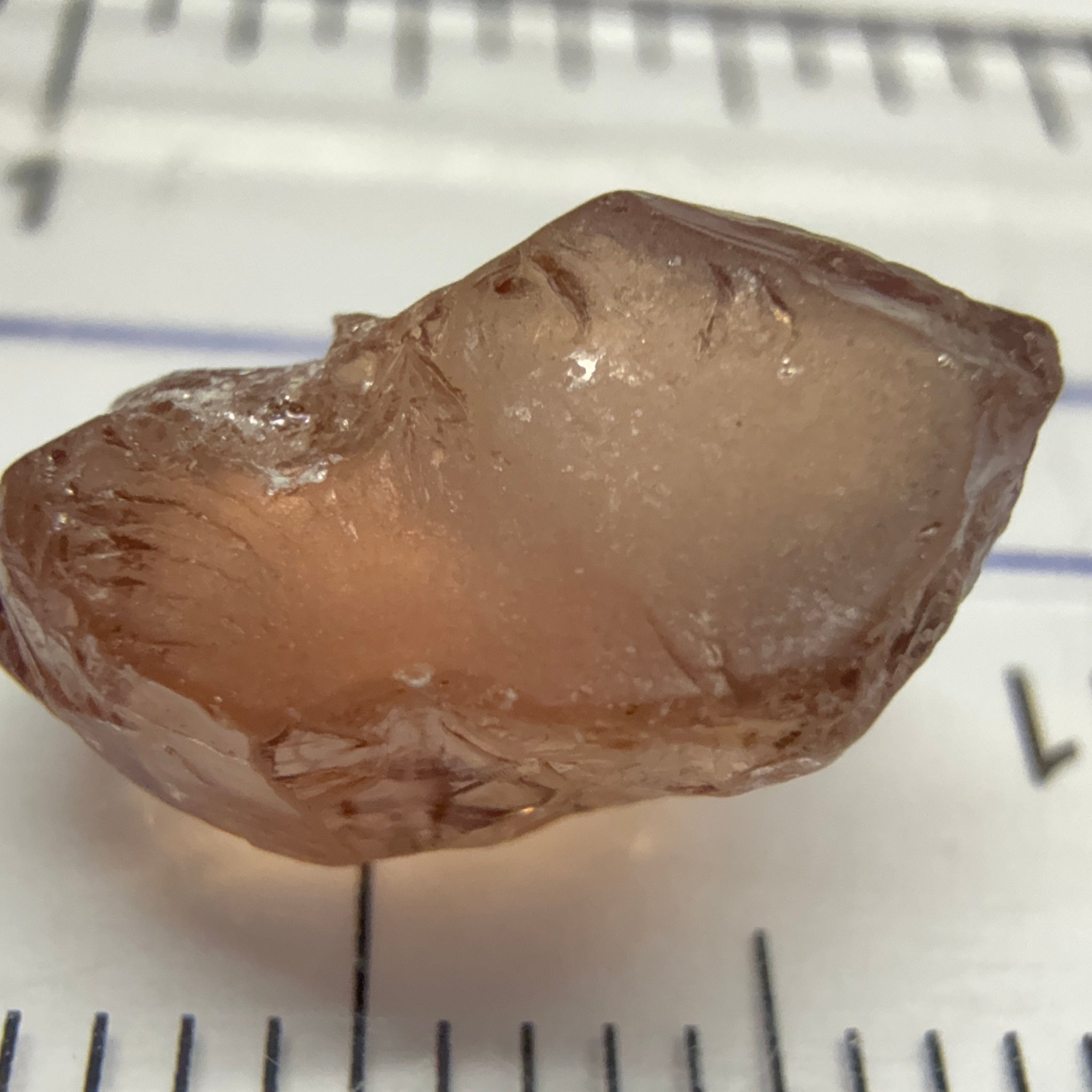 Peach Malaya Garnet, 5.87ct, slight issues on the outside, rest vvs, Unheated Untreated, Umba Valley Tanzania