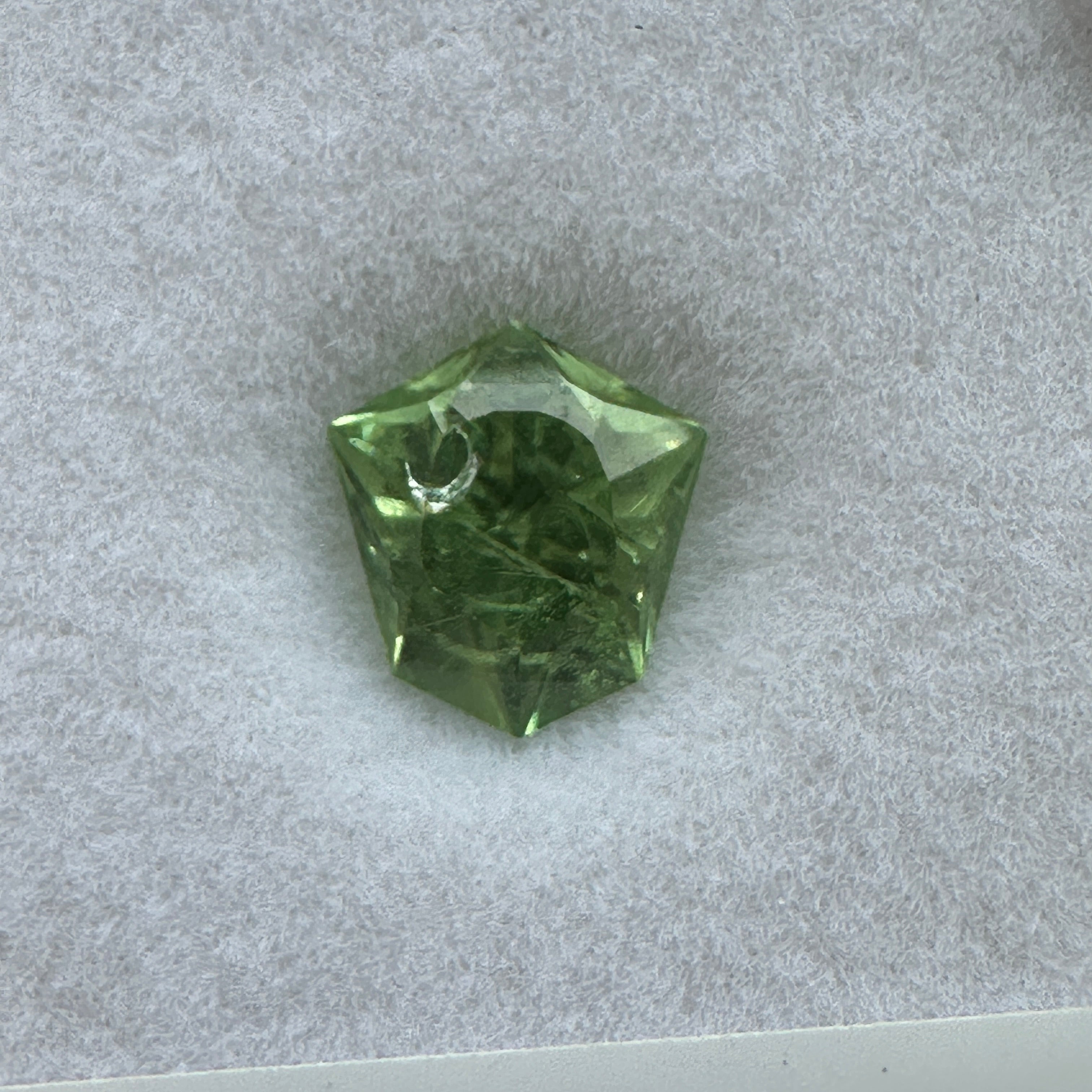 1.58ct Merelani Mint-Light Colour Tsavorite Garnet, shield cut, (incl. near table see photos.), Untreated Unheated