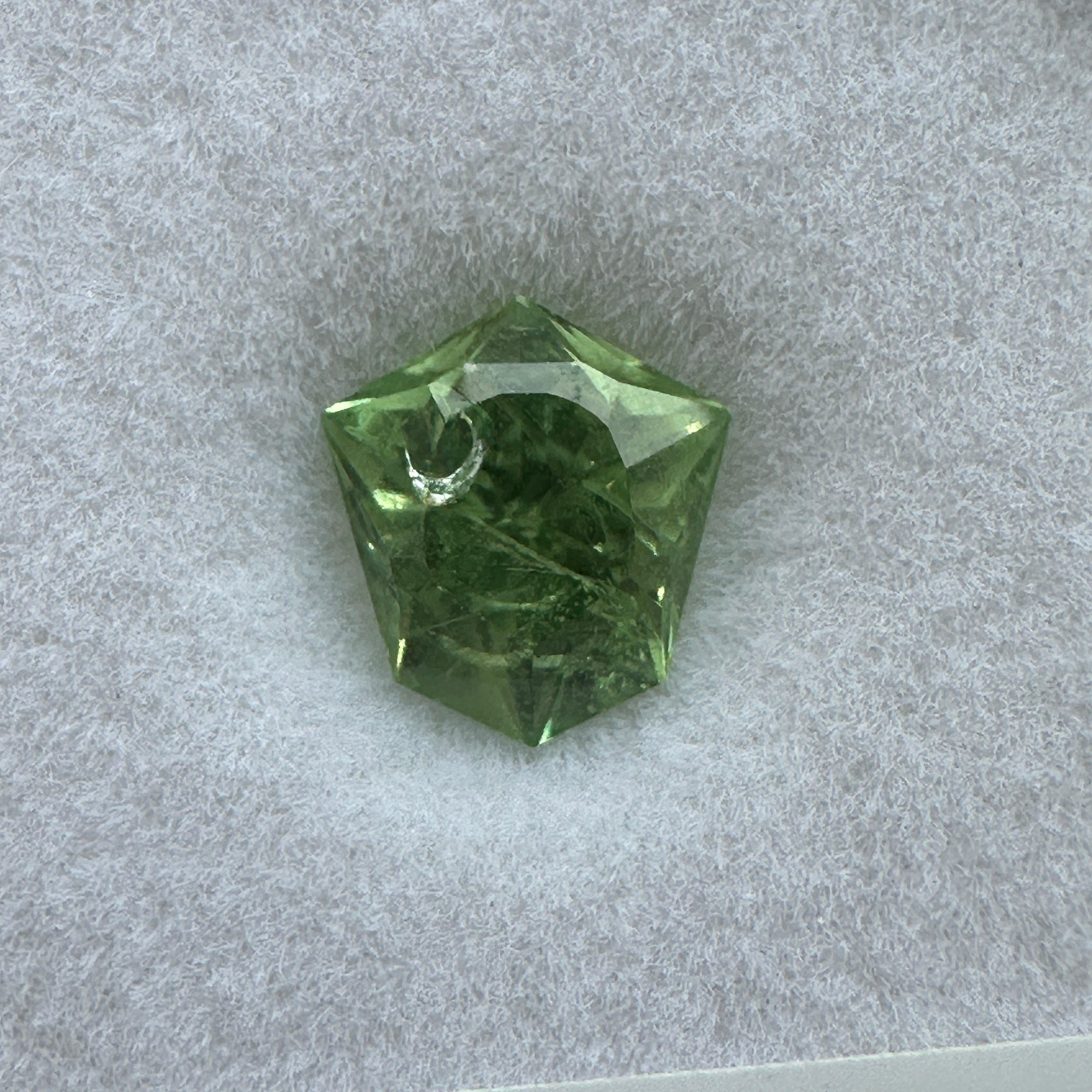 1.58ct Merelani Mint-Light Colour Tsavorite Garnet, shield cut, (incl. near table see photos.), Untreated Unheated