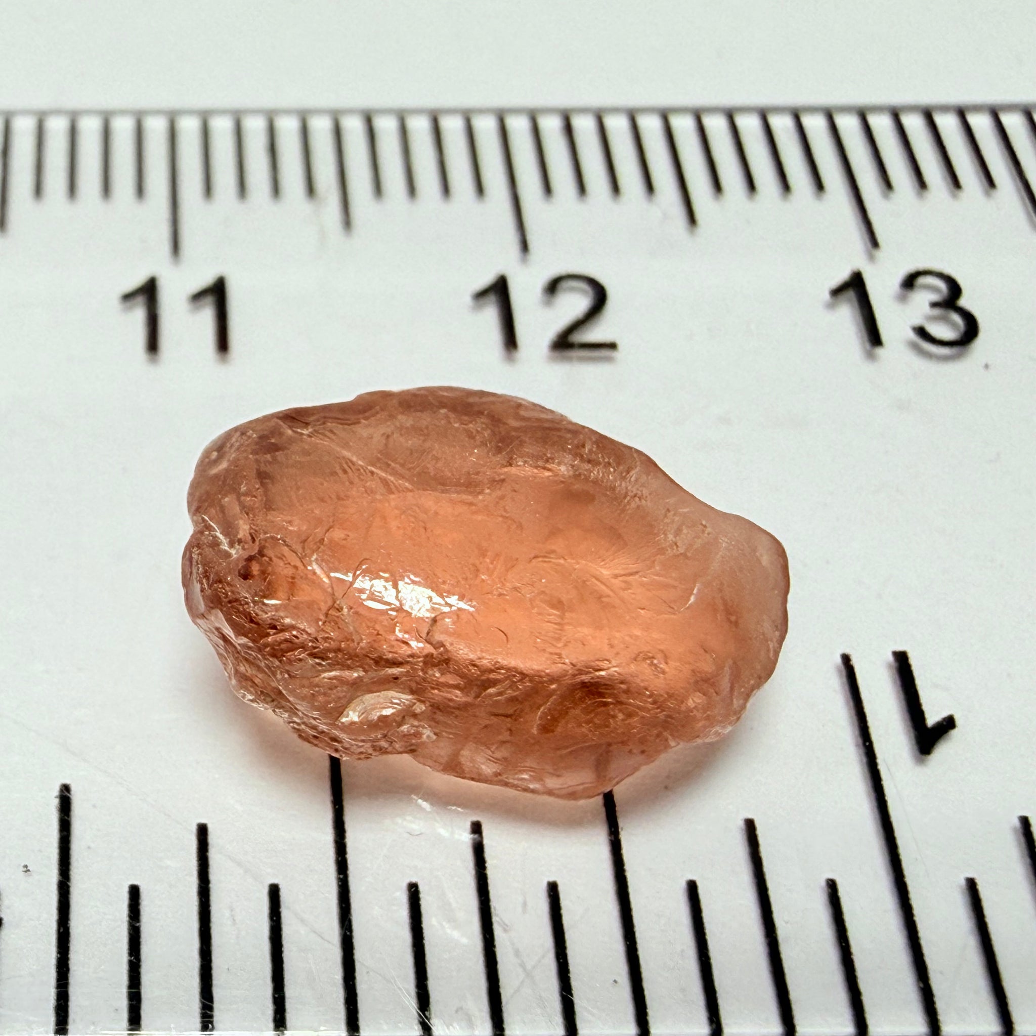 Malaya Garnet, 8.03ct, Tanzania, Untreated Unheated, fine needles causing a silky appearance, flat shape, see side pics
