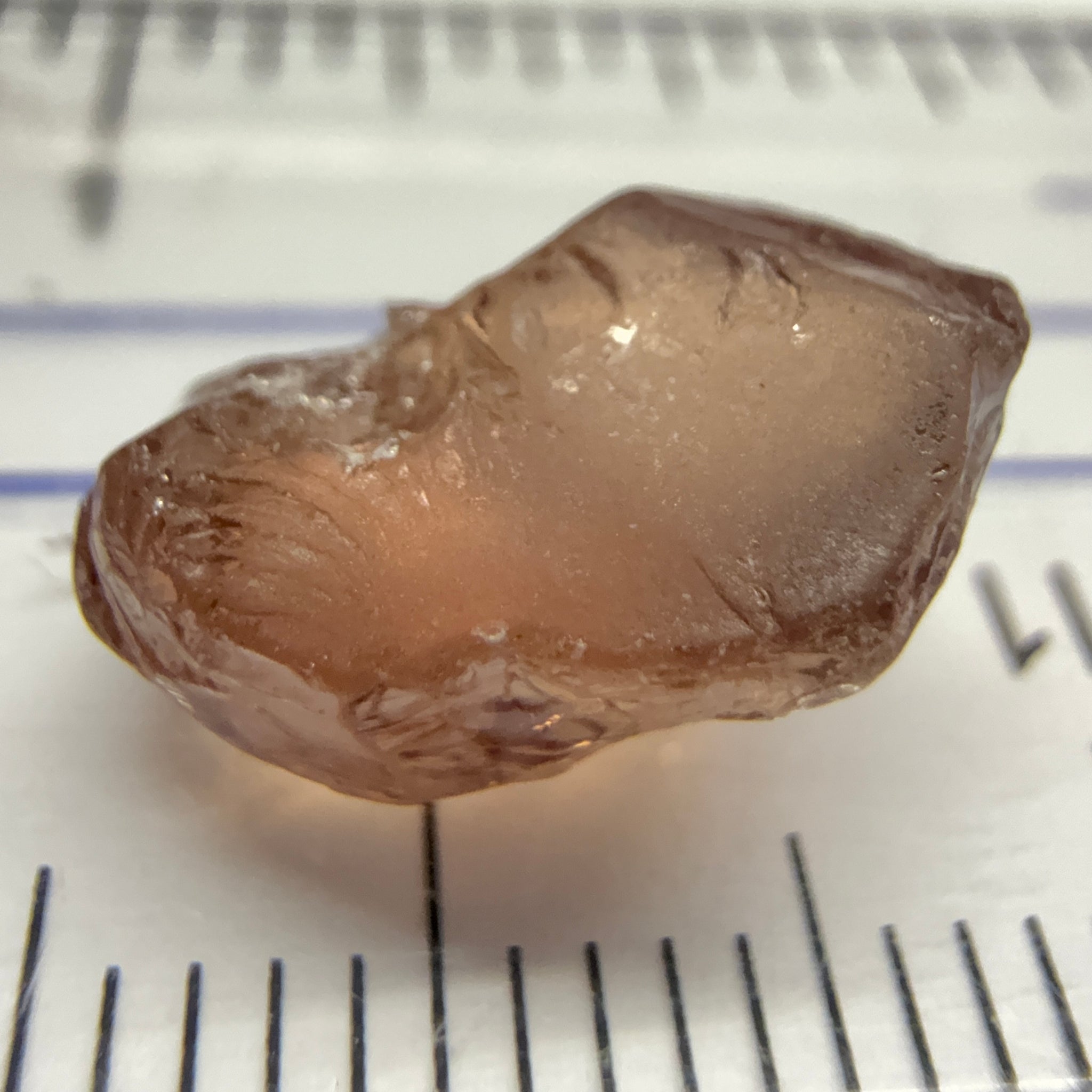 Peach Malaya Garnet, 5.87ct, slight issues on the outside, rest vvs, Unheated Untreated, Umba Valley Tanzania