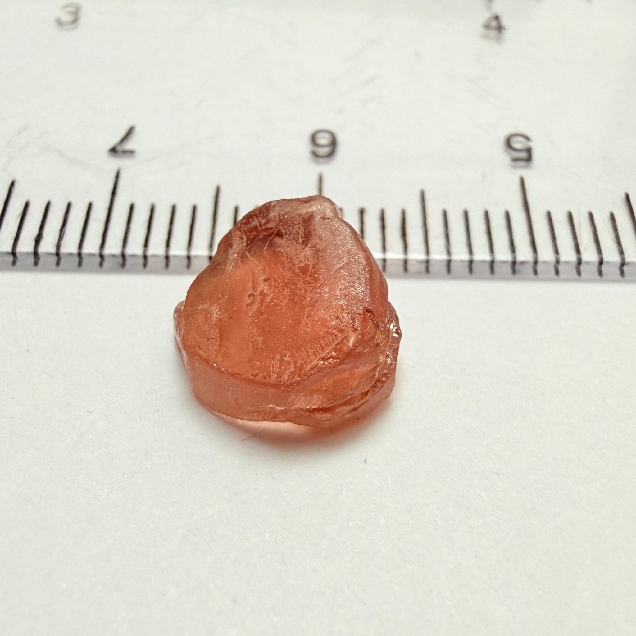 Peach Malaya Garnet, 4.51ct, vvs-if but flattish, Unheated Untreated, Umba Valley Tanzania