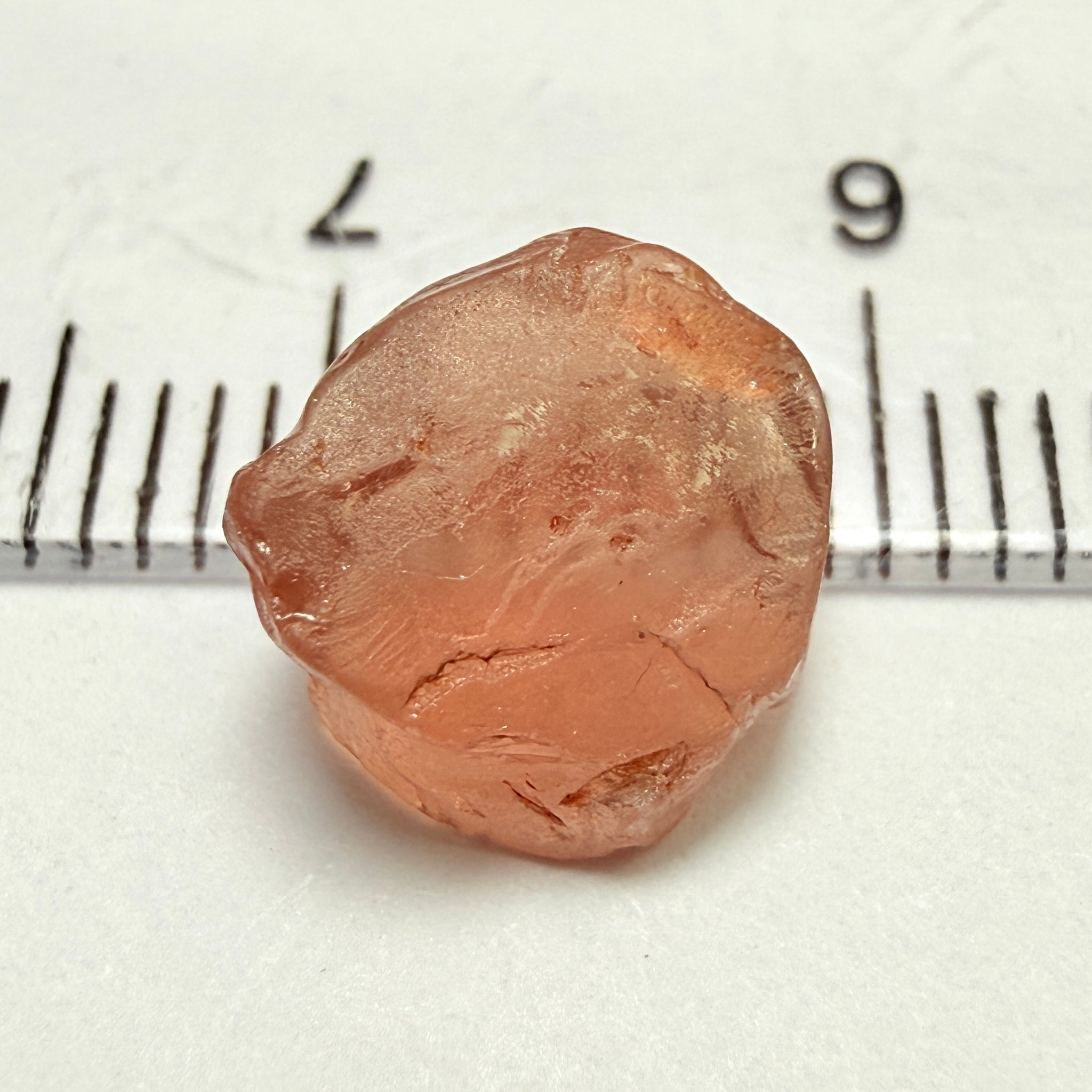 Peach Malaya Garnet, 4.51ct, vvs-if but flattish, Unheated Untreated, Umba Valley Tanzania