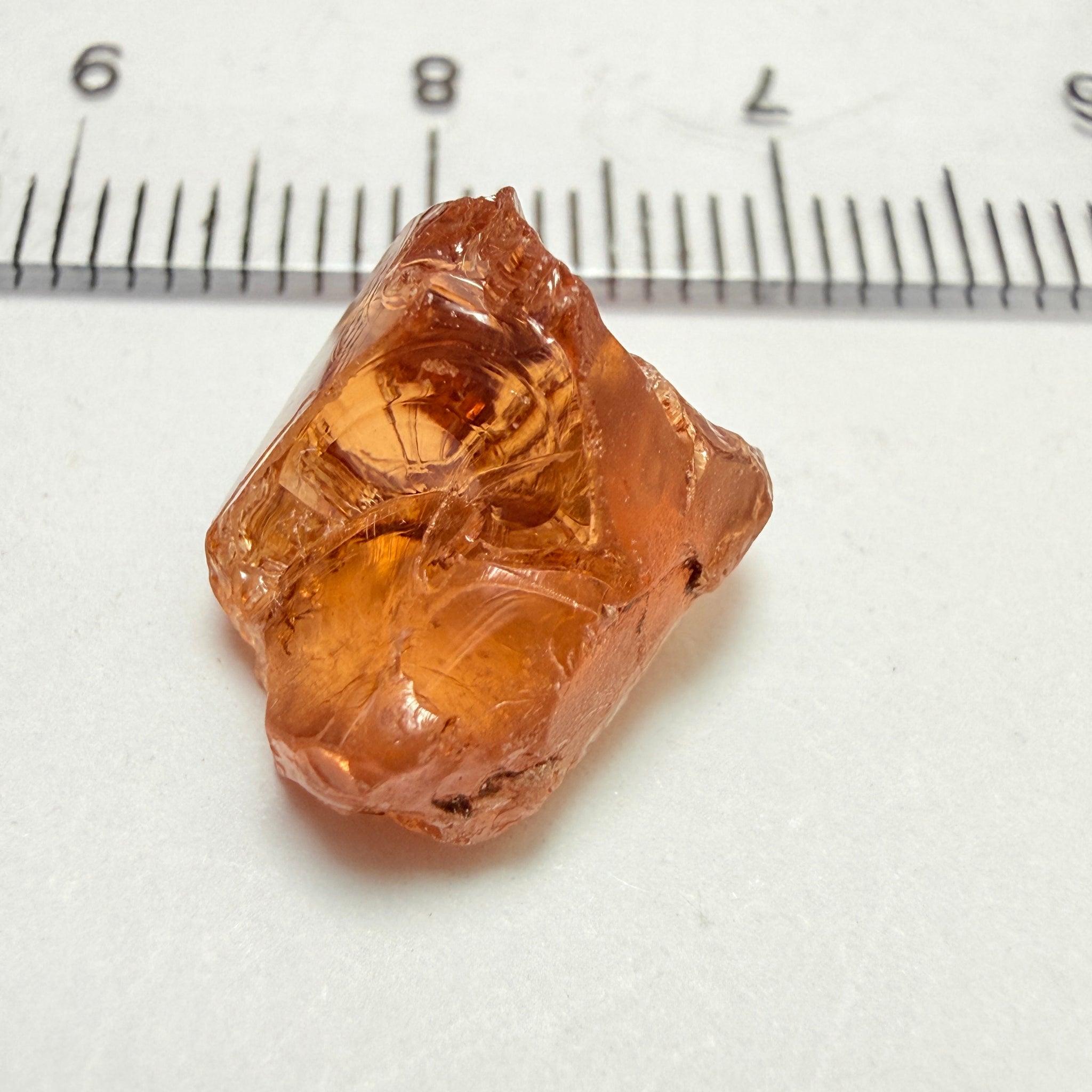 Peach Malaya Garnet, 9.53ct, vvs, slight silk but complicated shape, see pictures,  Unheated Untreated, Umba Valley Tanzania