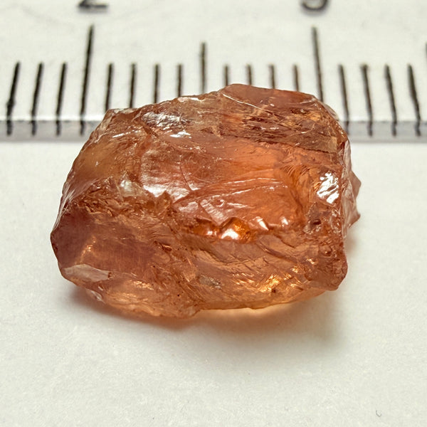 Peach Malaya Garnet, 5.97ct, vvs with 2 small spots on the outside, slight crack on skin, Unheated Untreated, Umba Valley Tanzania