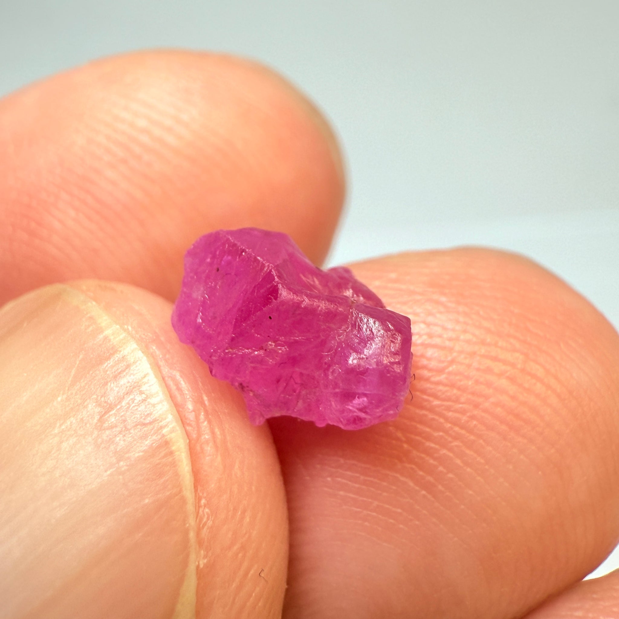 Ruby Crystal, 2.43ct, Tanzania, Untreated Unheated, specimen grade, small 8.9mm across, photos in different lights as usual