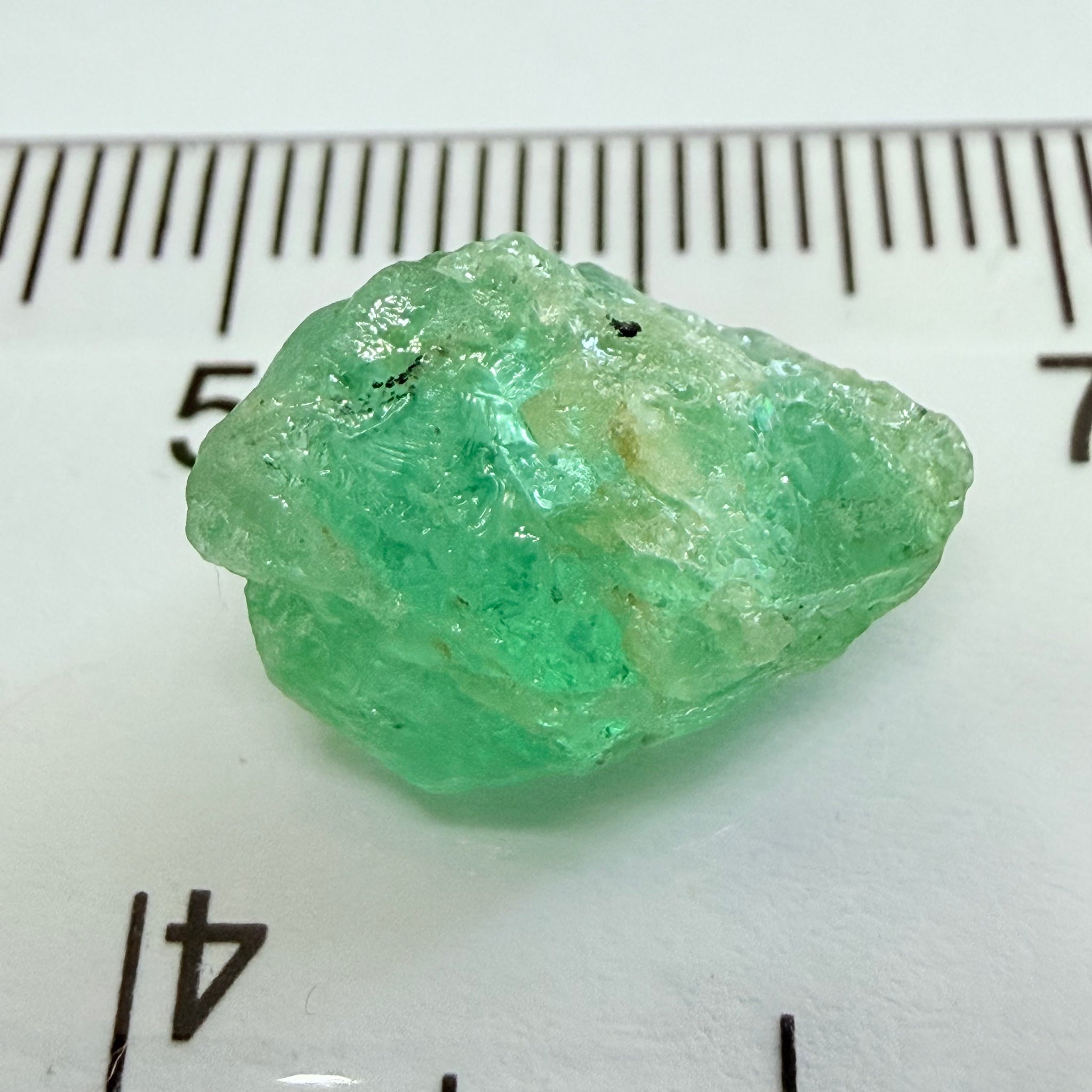 Emerald, 6.37ct, Tanzania, Untreated Unheated, no oil. Great for setting as is in jewellery or cabbing