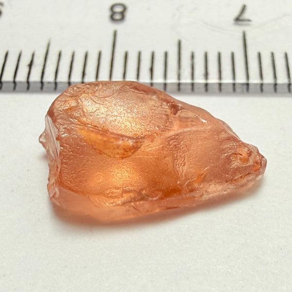 Peach Malaya Garnet, 5.84ct, vvs-if but flattish, Unheated Untreated, Umba Valley Tanzania
