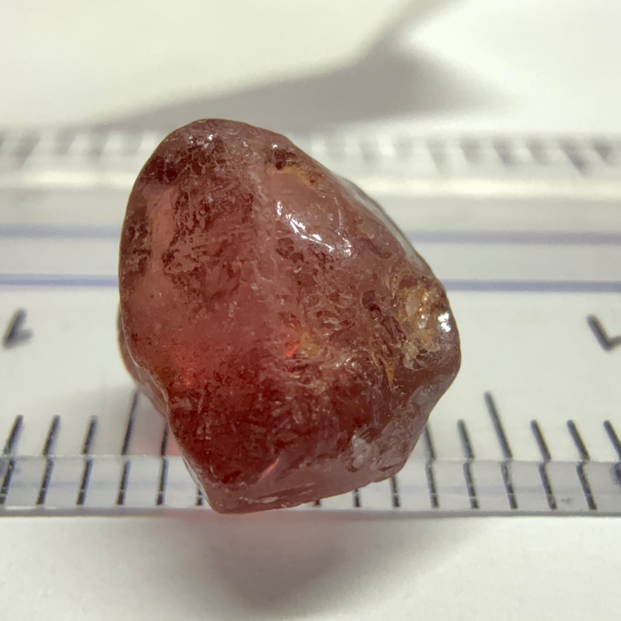 Malaya Garnet, 4.77ct, Tanzania, Untreated Unheated, spotty on the outside, see pictures