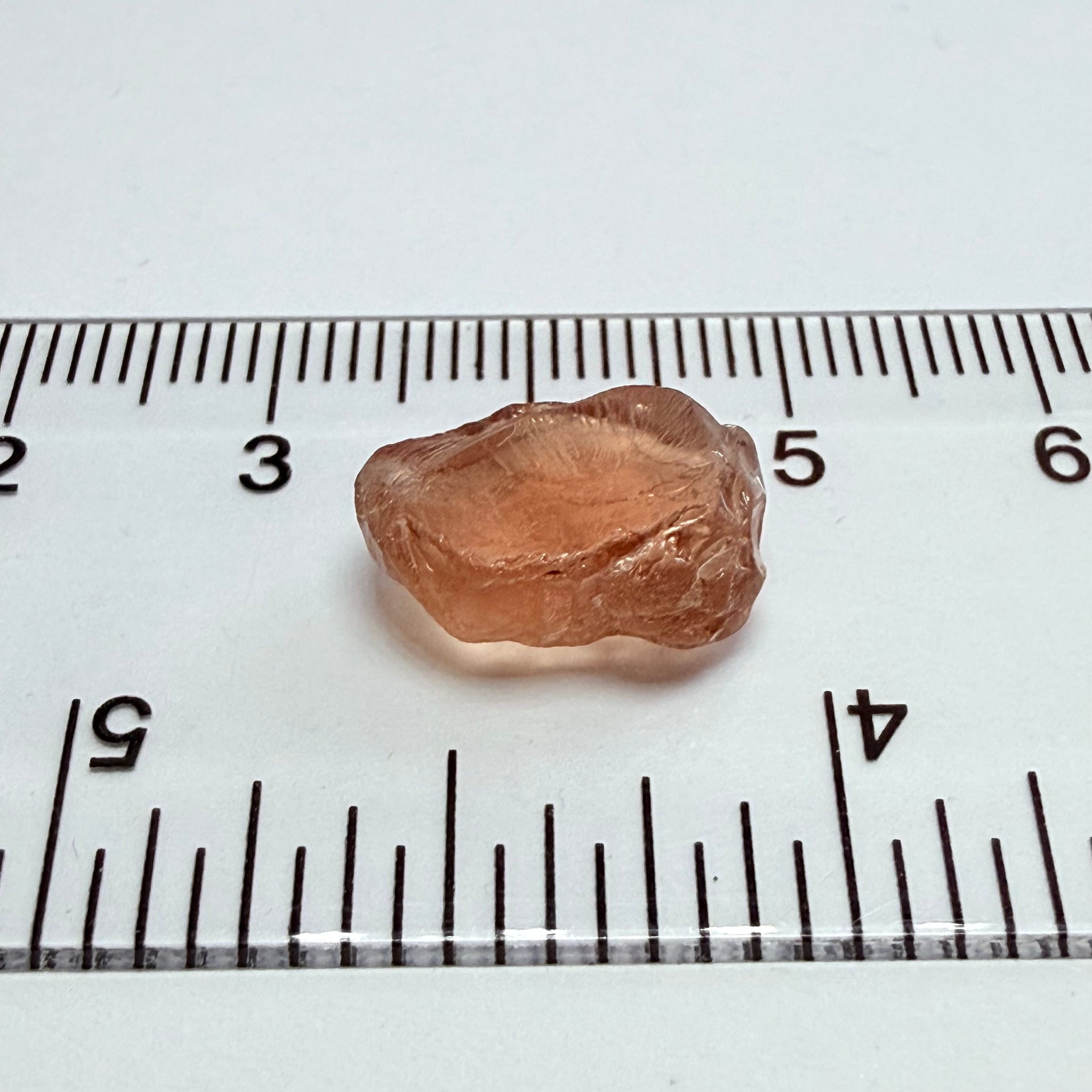 Malaya Garnet, 8.03ct, Tanzania, Untreated Unheated, fine needles causing a silky appearance, flat shape, see side pics