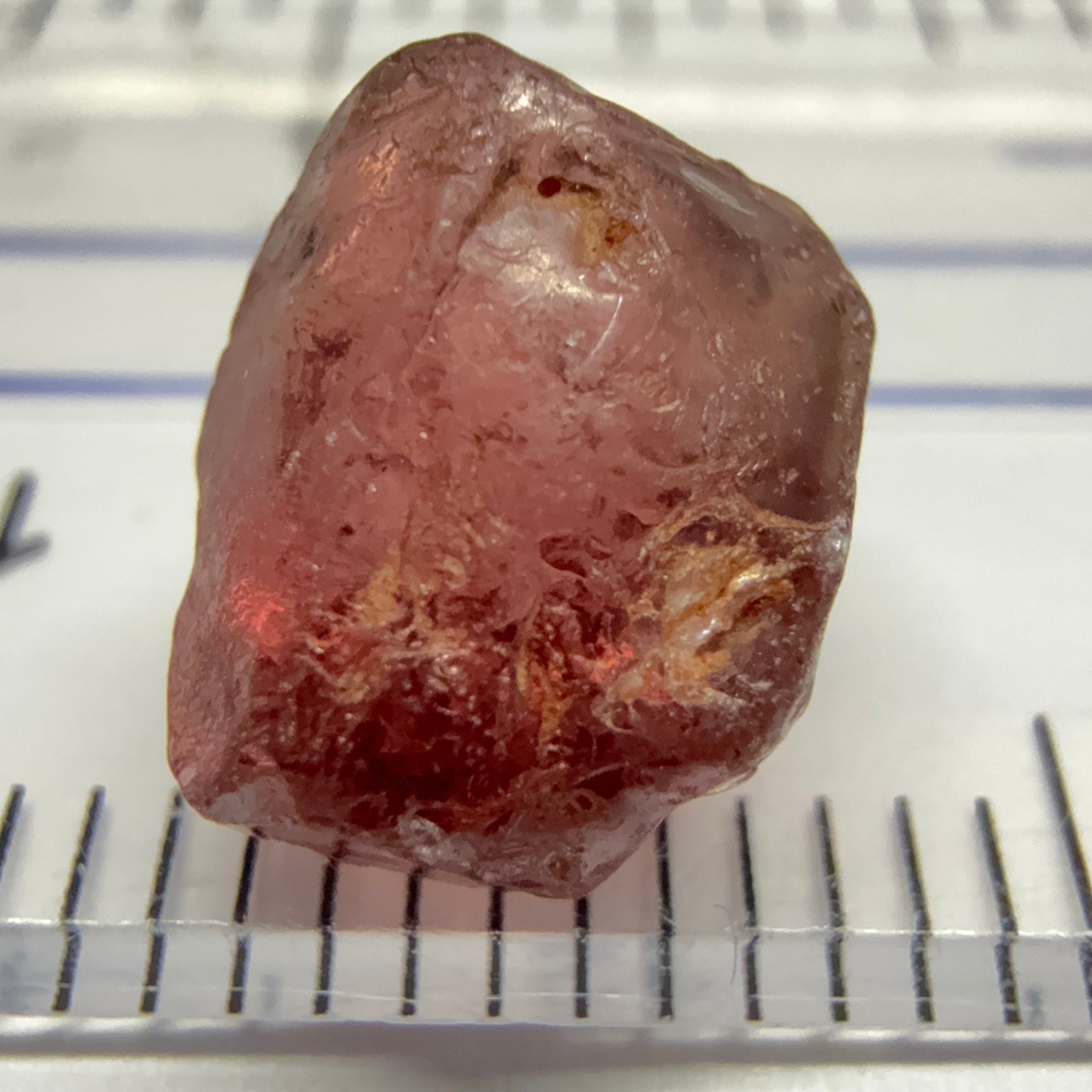 Malaya Garnet, 4.77ct, Tanzania, Untreated Unheated, spotty on the outside, see pictures