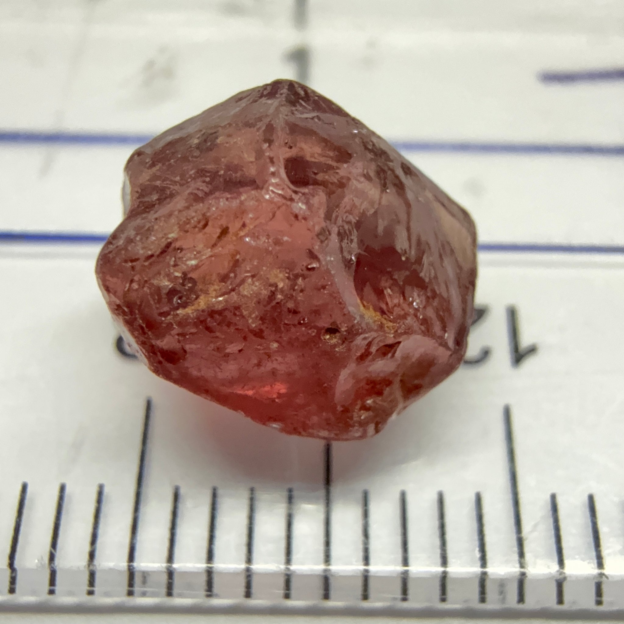 Malaya Garnet, 4.77ct, Tanzania, Untreated Unheated, spotty on the outside, see pictures