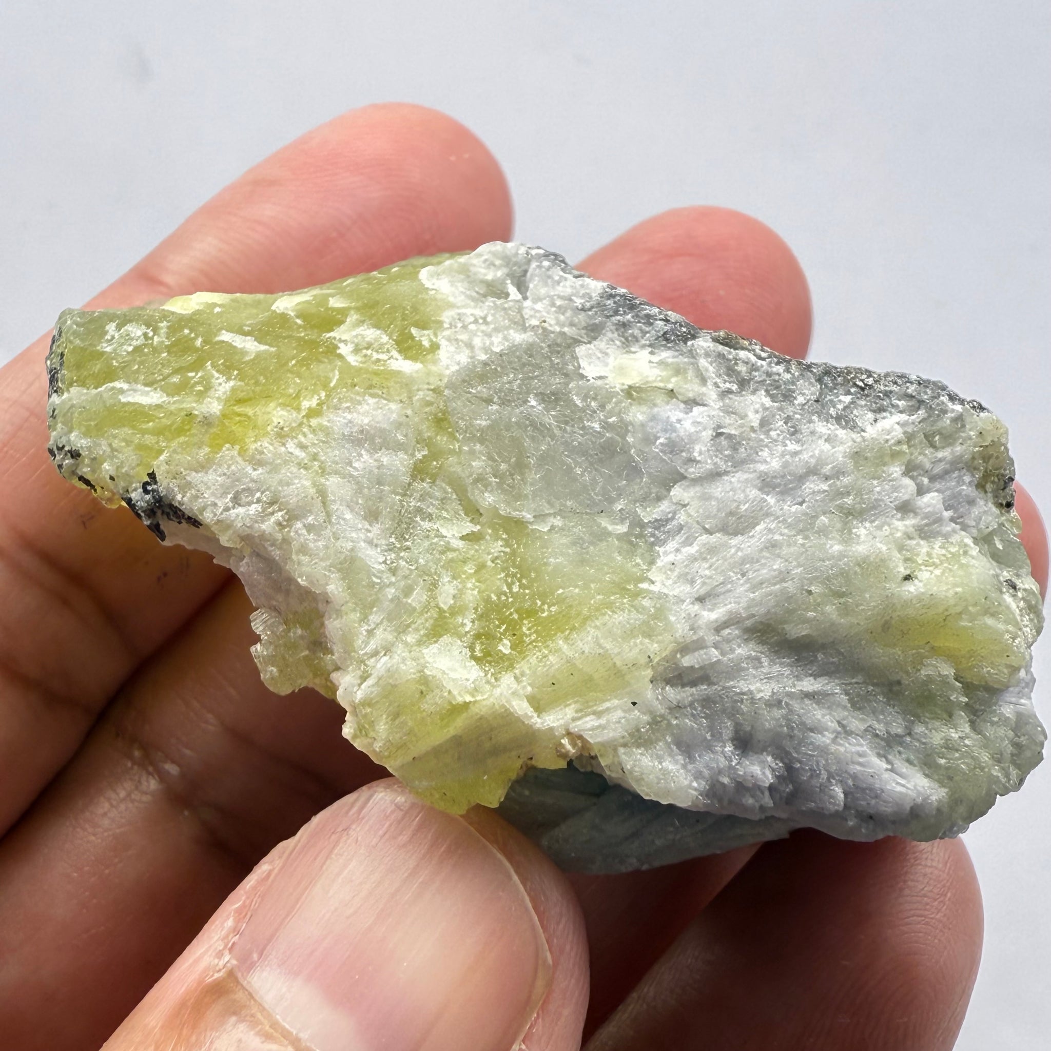 Prehnite with Tanzanite Crystal, 244.52ct Tanzania, Untreated Unheated