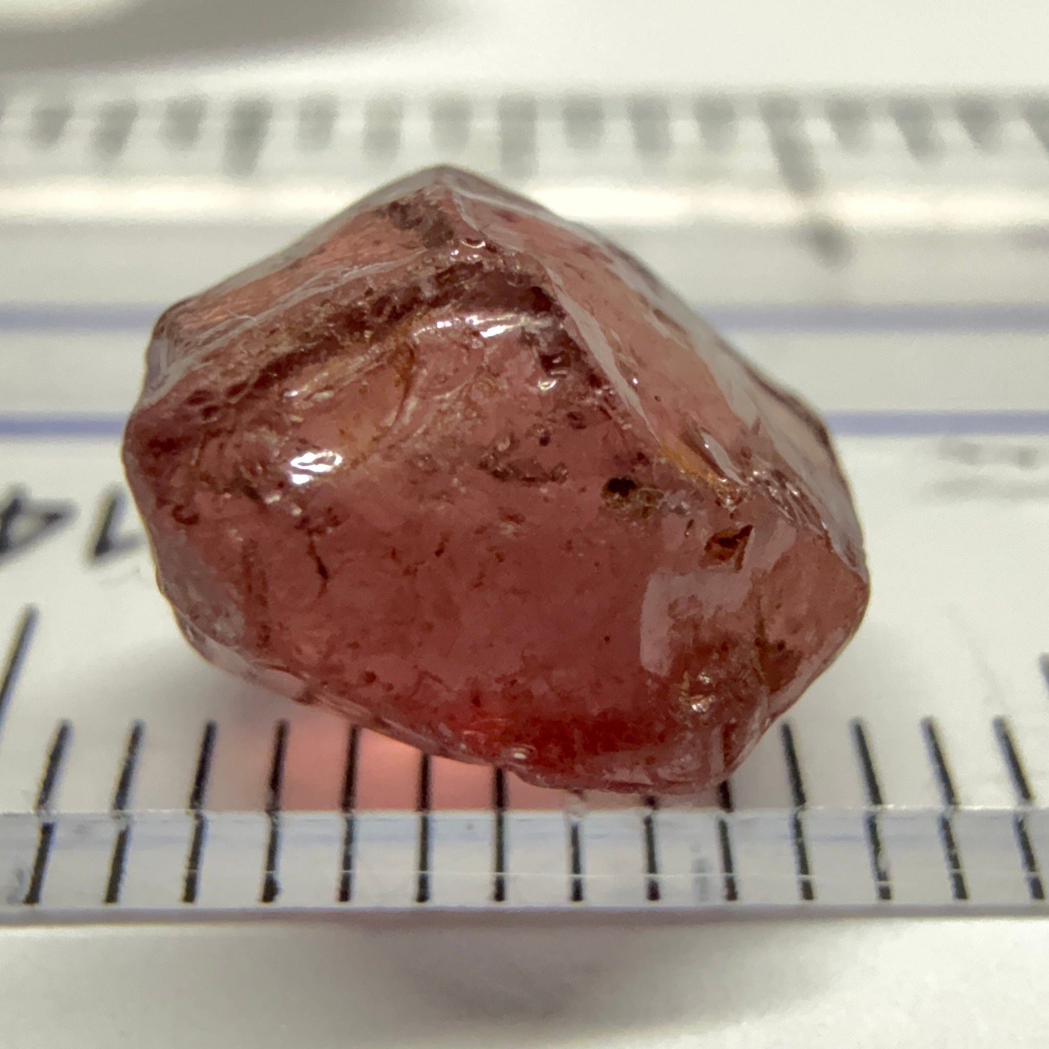 Malaya Garnet, 4.77ct, Tanzania, Untreated Unheated, spotty on the outside, see pictures