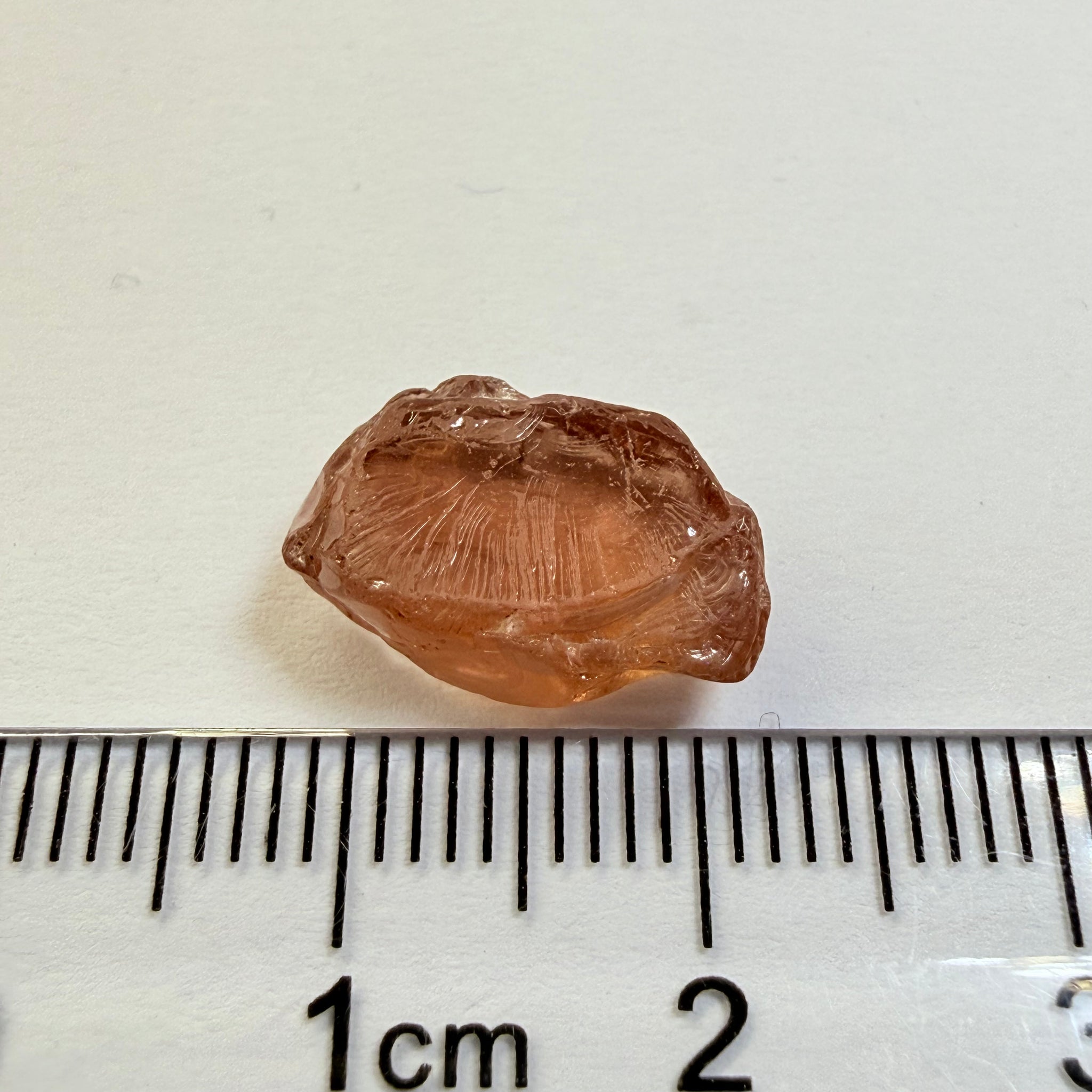 Malaya Garnet, 8.03ct, Tanzania, Untreated Unheated, fine needles causing a silky appearance, flat shape, see side pics